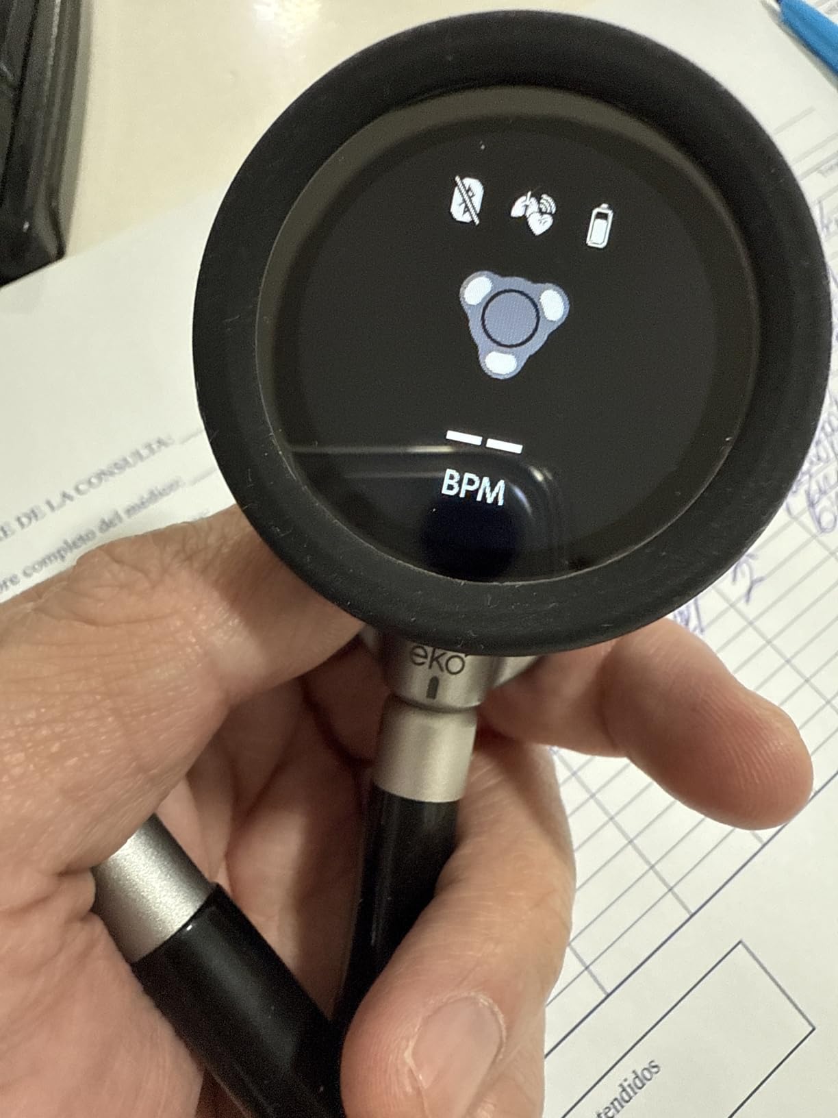 Eko CORE 500™ Digital Stethoscope — 40x Amplification, Active Noise Cancellation, 3-Lead ECG, FDA-Cleared AI with Eko+, Full-Color Display, Reimbursement Eligible — Silver, COR503-SLV customer photo 1
