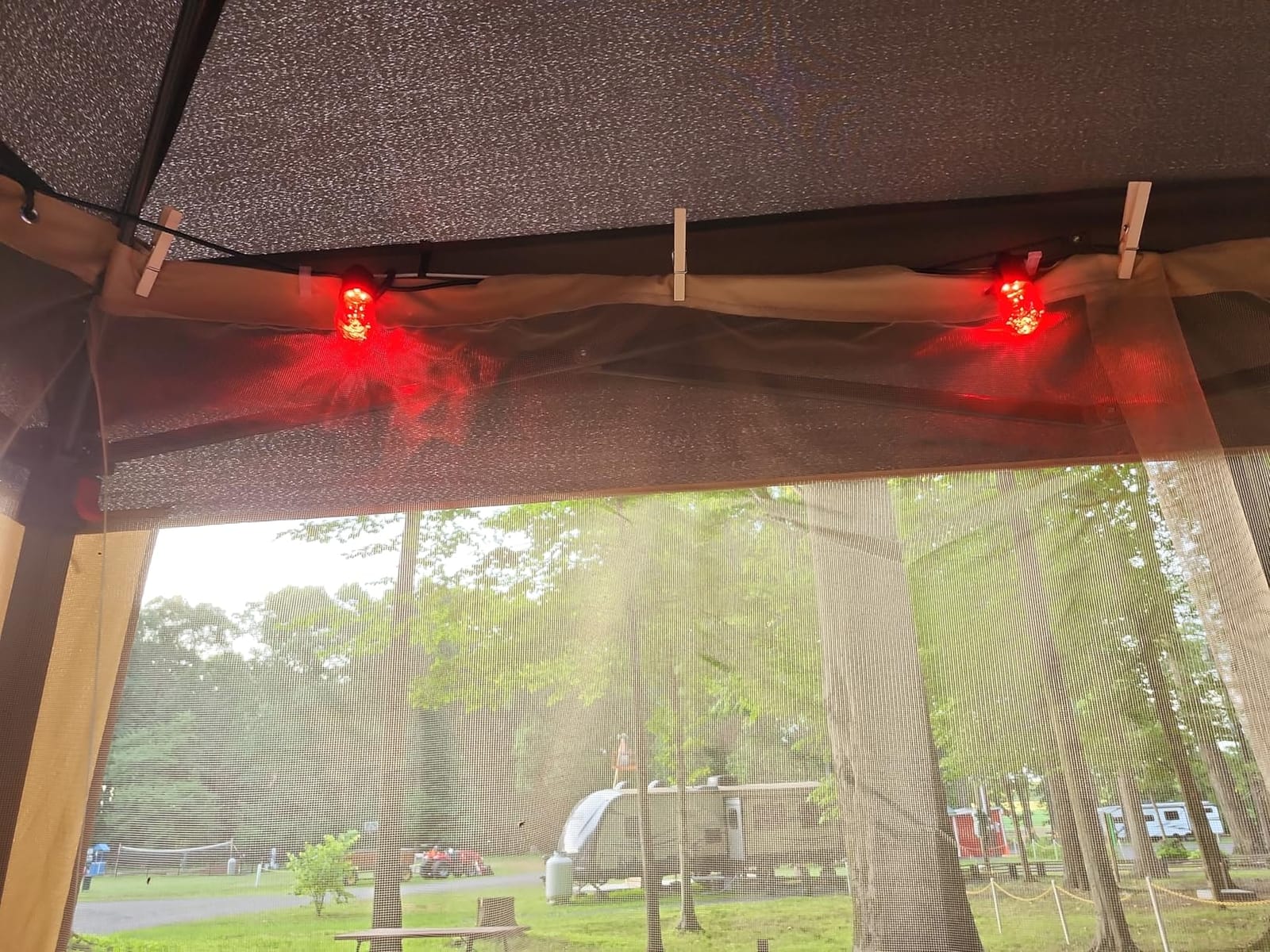 Yaheetech 11x11 Pop Up Gazebo Double-Tier Canopy Tent w/Mesh Netting, Gray customer photo 1