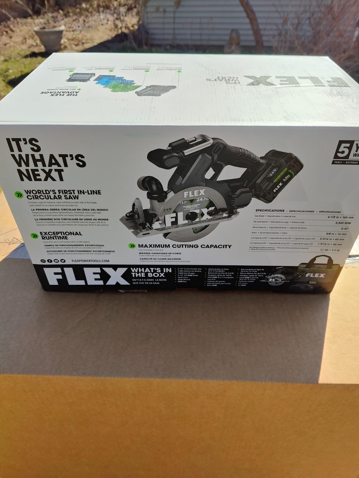 FLEX 24V Brushless Cordless 6-1/2-Inch In-Line Circular Saw Kit with 5.0Ah Lithium Battery and 160W Fast Charger - FX2131A-1C customer photo 1