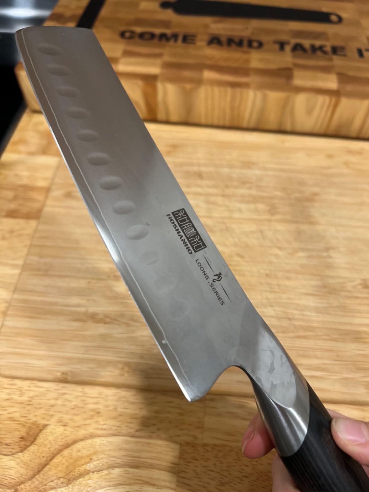 HOSHANHO 7 Inch Nakiri Knife, Ultra Sharp Japanese Kitchen Chef Knife | Multipurpose Japanese High Carbon Stainless Steel Meat Vegetable Sharp Kitchen Knife with Ergonomic Pakkawood Handle customer photo 2