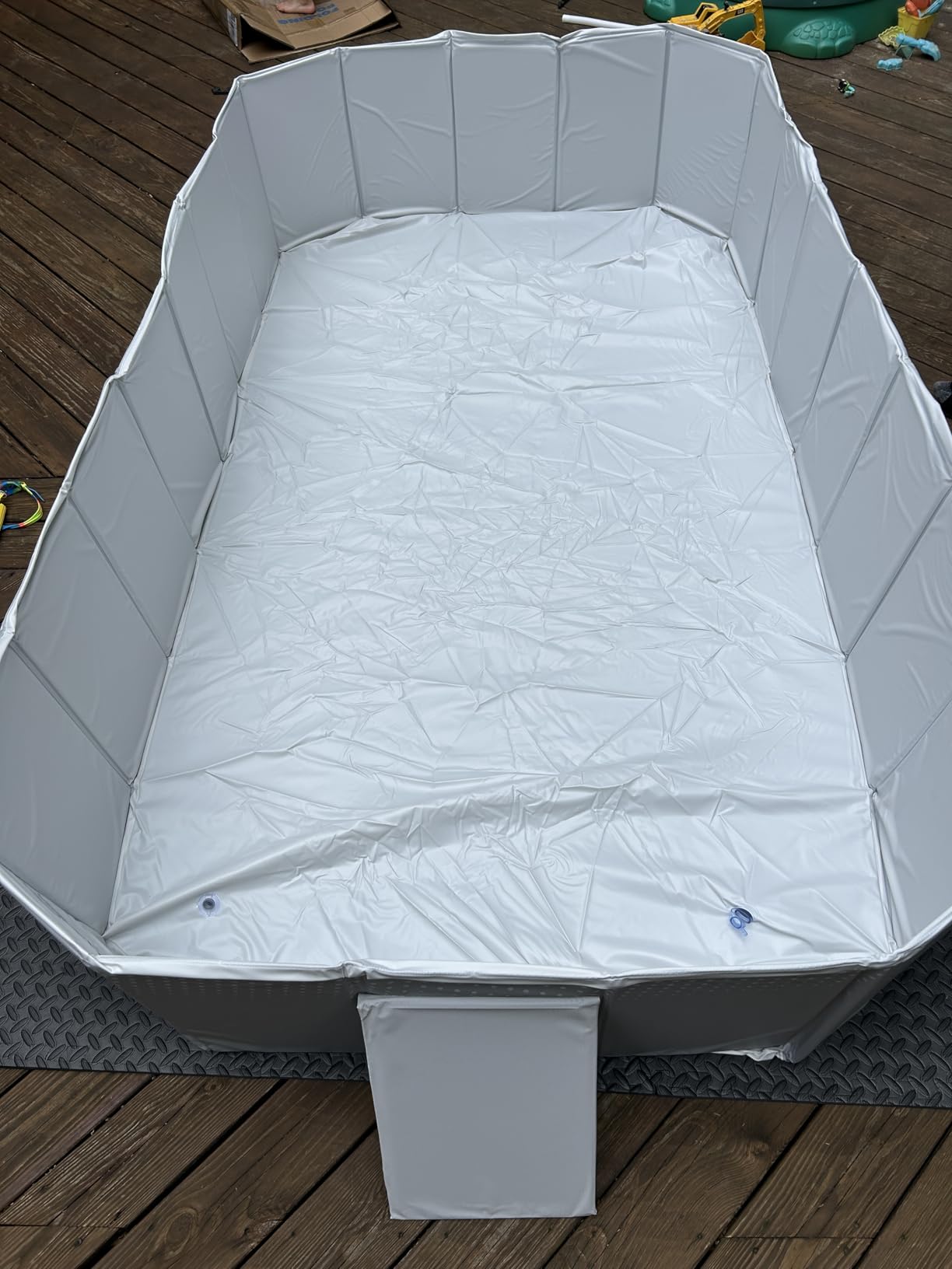 Foldable Pool Non-Inflatable Swimming Pool for Family Adults Hard Plastic Shell Collapsible Rectangle Swimming Pool for Outside Backyard Portable Pet Dog Pool (102.36 in) customer photo 2