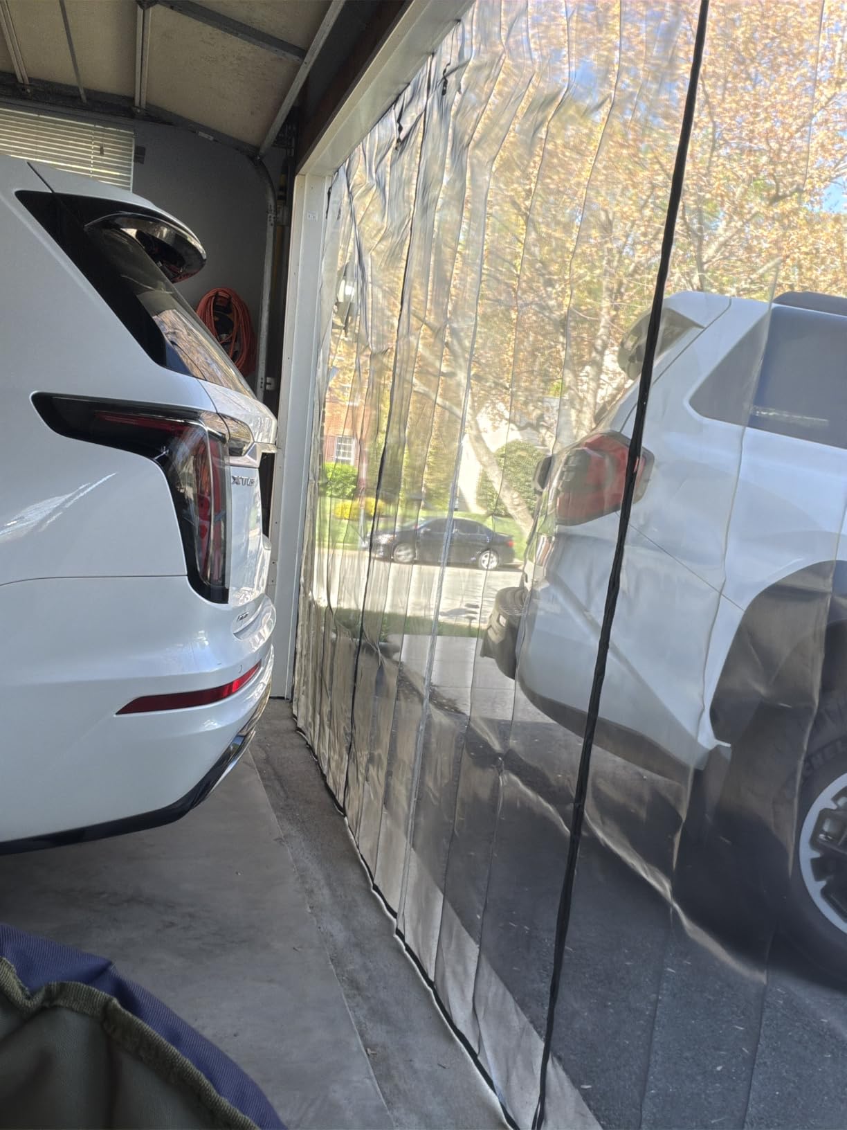 Privacy Garage Door Screen Blackout for 2 Car Garage-16x7FT Privacy Silver Grey Heavy Duty Magnetic Garage Screen, Hands Free, Magnetic Privacy Garage Screen Door customer photo 1