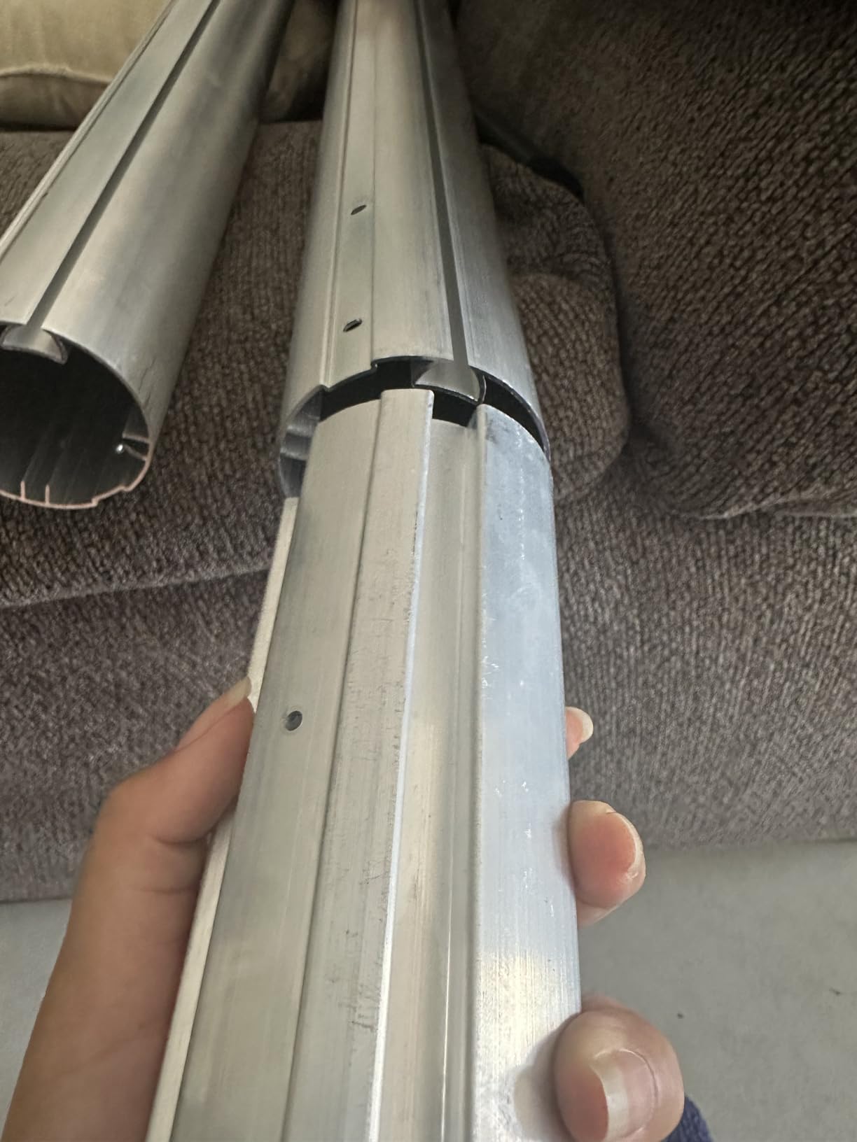 VINGLI 12' x 10' Retractable Awning for Patio Awning Door Awning with Manual Crank Handle, Aluminum Frame Door Canopy UV Resistant (Grey) customer photo 1
