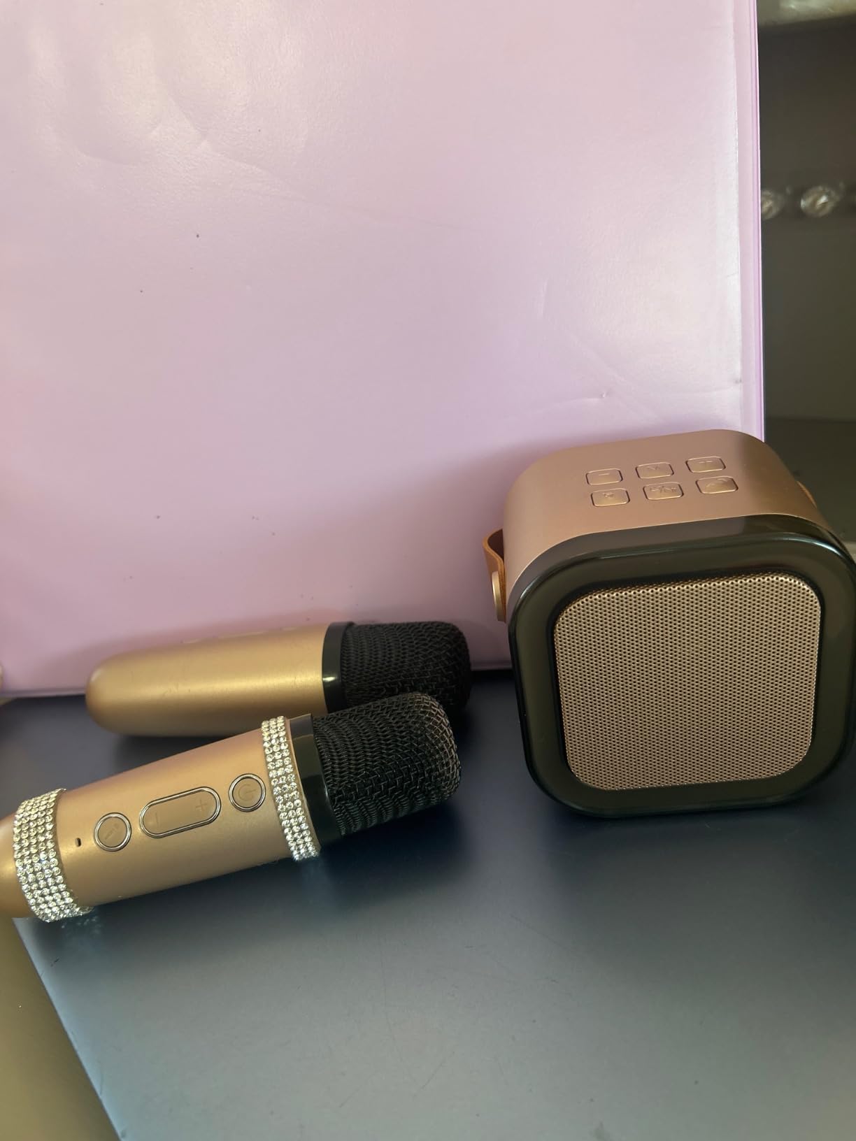 Karaoke Machine Kids Adults,Bluetooth Speaker with 2 Wireless Microphones customer photo 1