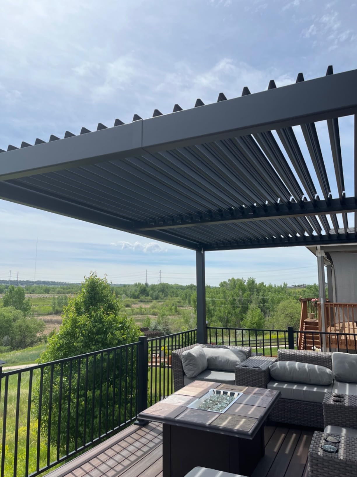 PURPLE LEAF Louvered Pergola 10' x 12' Outdoor Pergola w/Drainage System customer photo 2