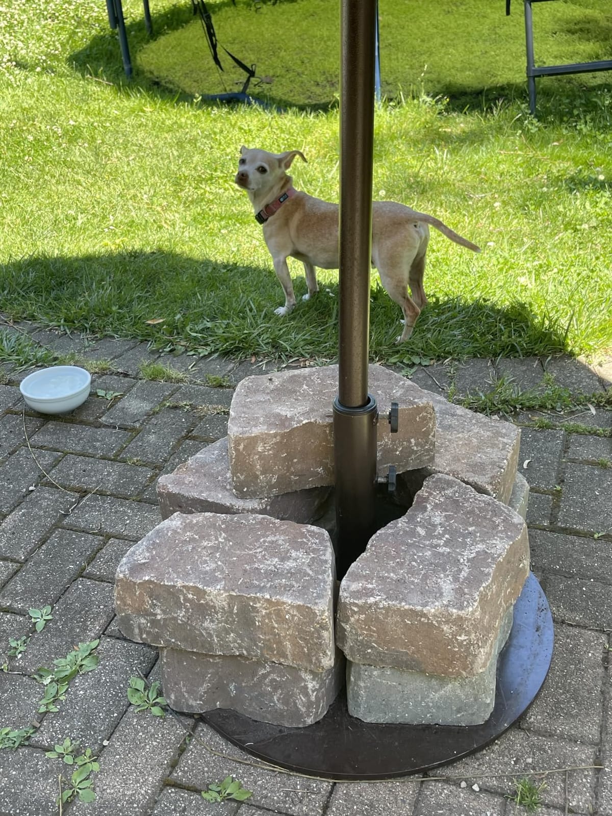 EliteShade USA Up to 160 lbs Heavy Duty Square Umbrella Base, Steel Plate Patio Umbrella Stand Holder for Outdoor Market Garden or Patio Table, Bonus 18.5