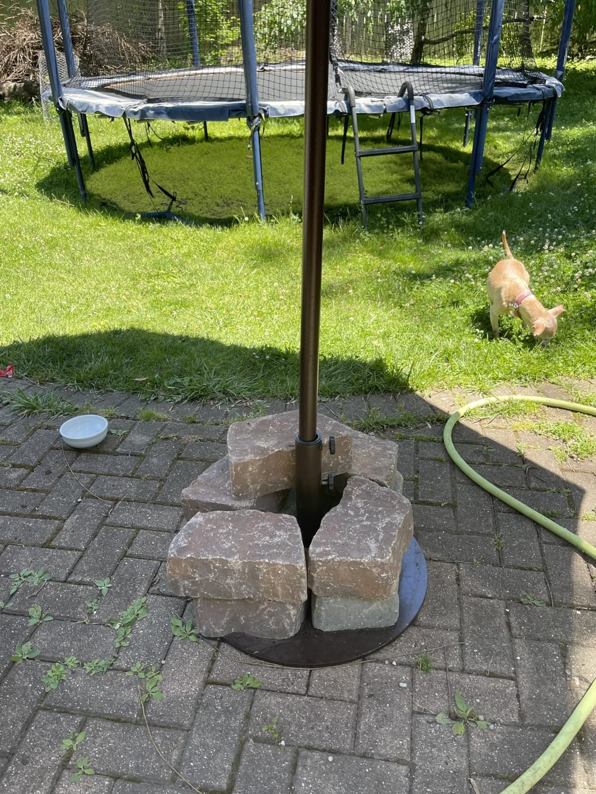 EliteShade USA Up to 160 lbs Heavy Duty Square Umbrella Base, Steel Plate Patio Umbrella Stand Holder for Outdoor Market Garden or Patio Table, Bonus 18.5