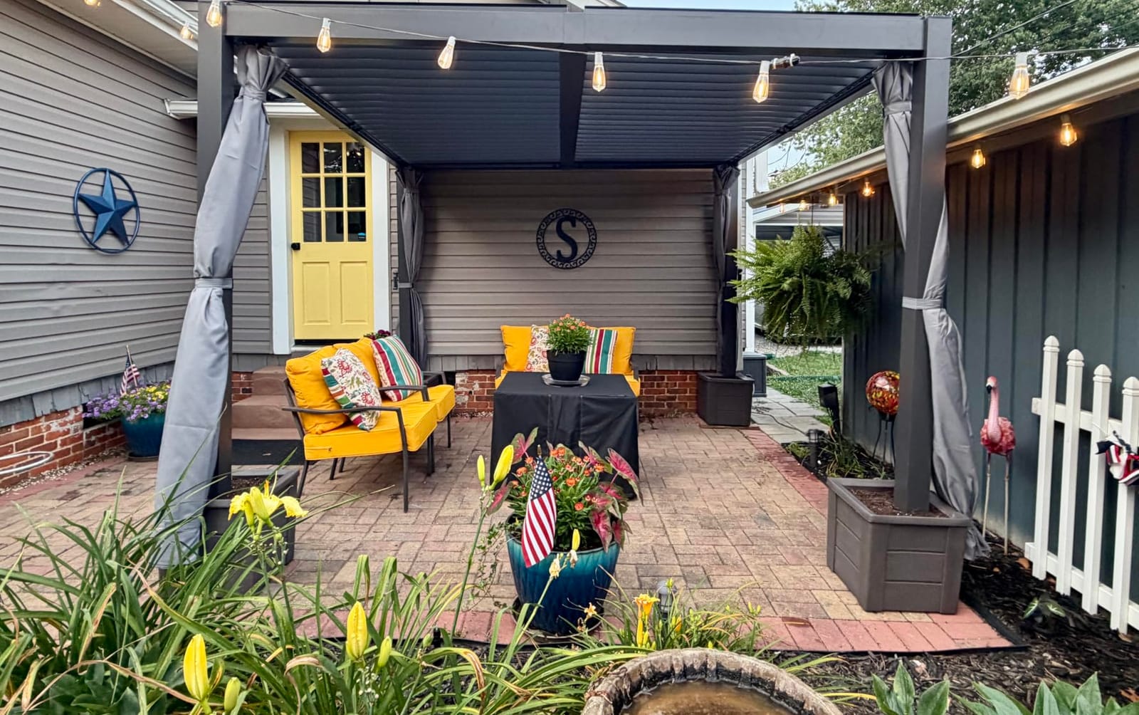 Aoxun Louvered Pergola 12x20 All-Aluminum, Waterproof Curtains and Netting customer photo 2