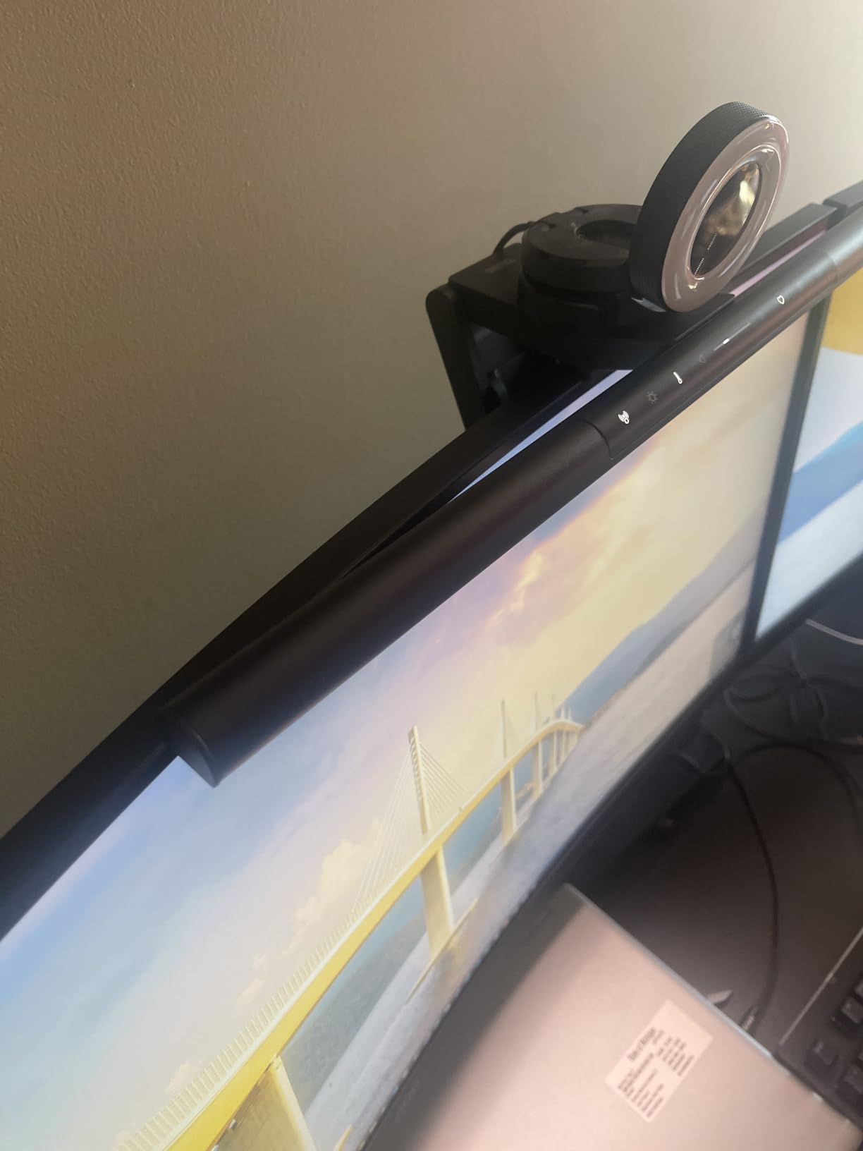 BenQ ScreenBar Pro LED Monitor Light Bar (Black) - Ultrawide Lighting, Motion Sensor, Adjustable Brightness/Color Temperature, Eye-Care USB-C Monitor lamp, No Glare, Curved Monitors, Monitor accessory customer photo 1