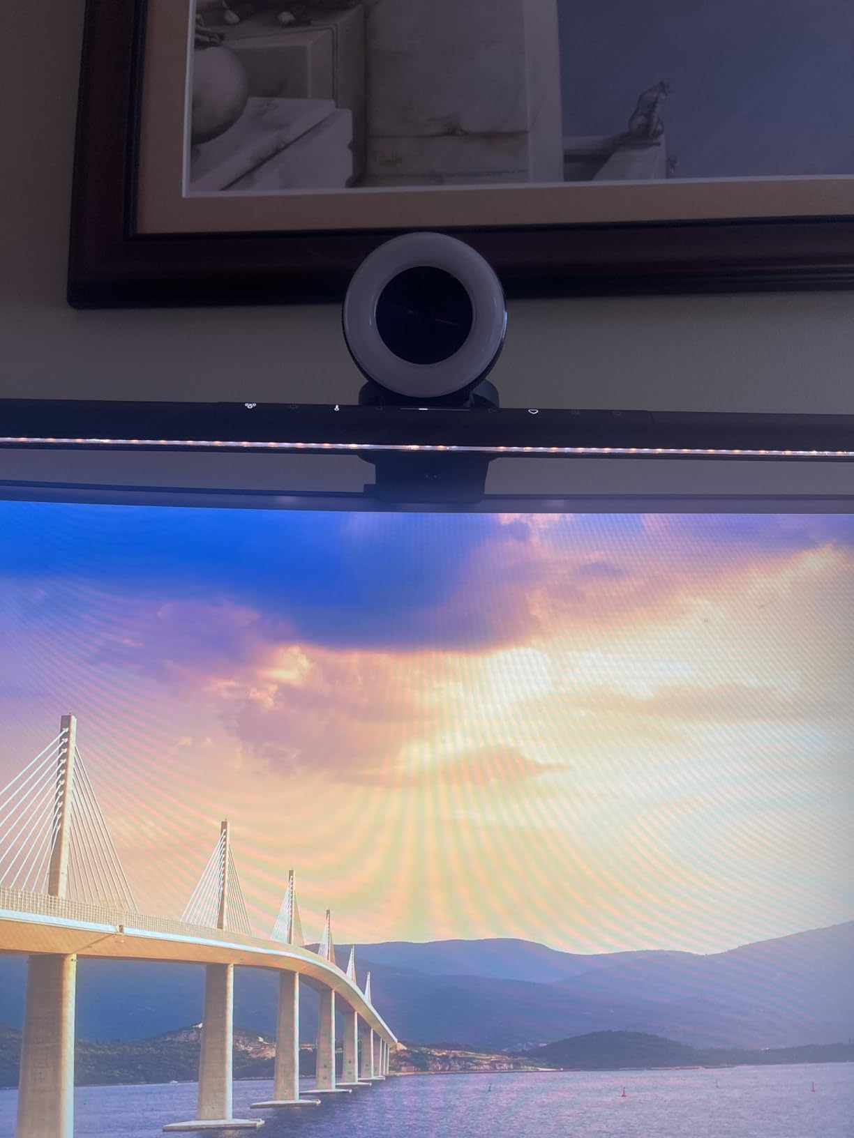 BenQ ScreenBar Pro LED Monitor Light Bar (Black) - Ultrawide Lighting, Motion Sensor, Adjustable Brightness/Color Temperature, Eye-Care USB-C Monitor lamp, No Glare, Curved Monitors, Monitor accessory customer photo 2