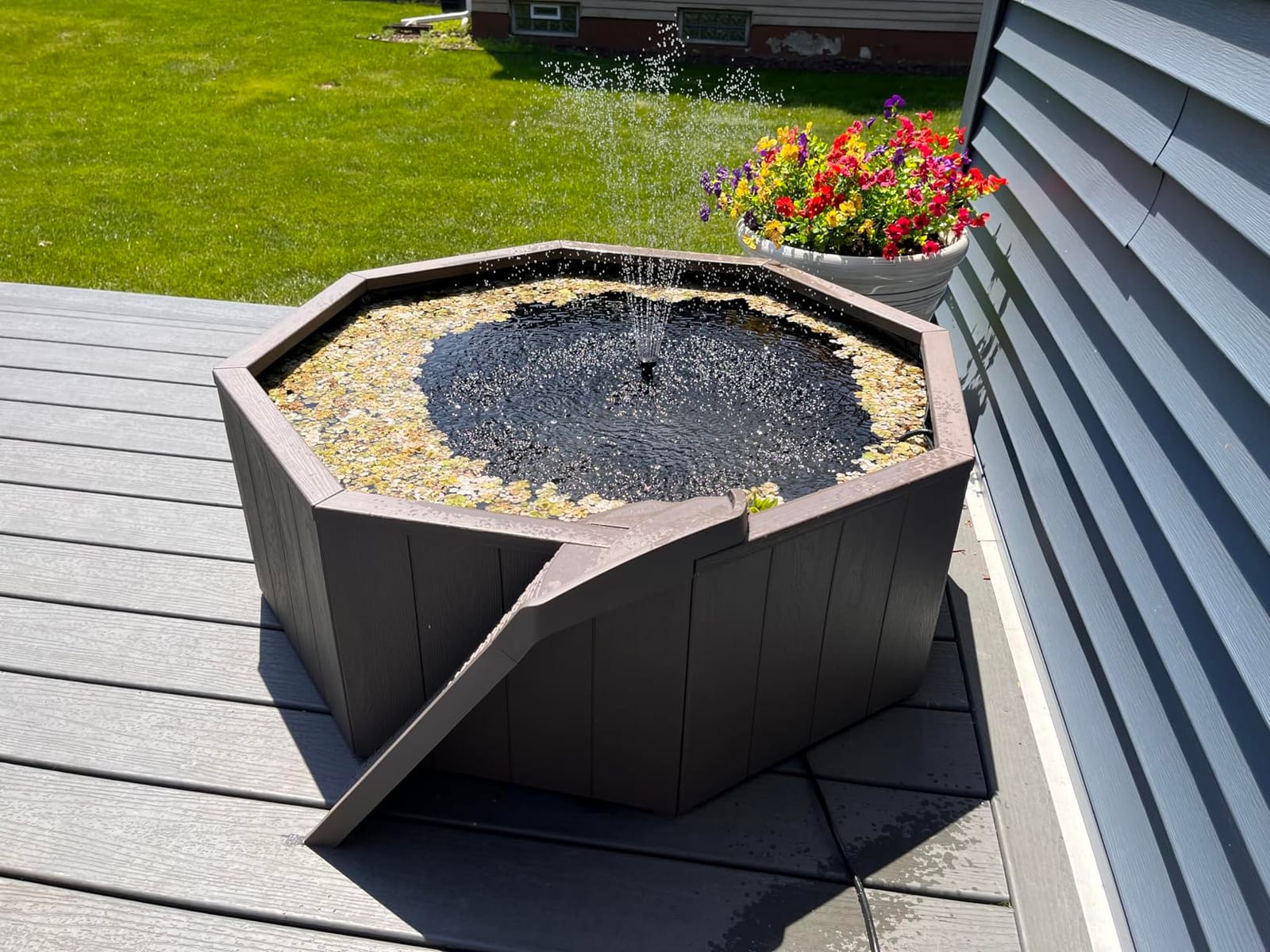 Aquagarden No Dig Nature Pool, Complete Water Feature Kit, Attract Birds and Wildlife to Your Yard, Includes Pond Structure, Liner, Fountain Pump, Nature Ladder, Planting Pocket customer photo 1