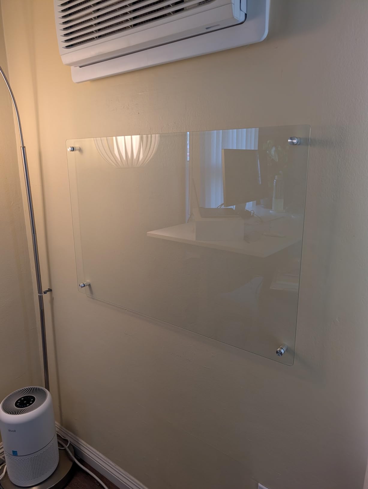 Audio-Visual Direct Non-Magnetic Glass Dry-Erase Board, 45