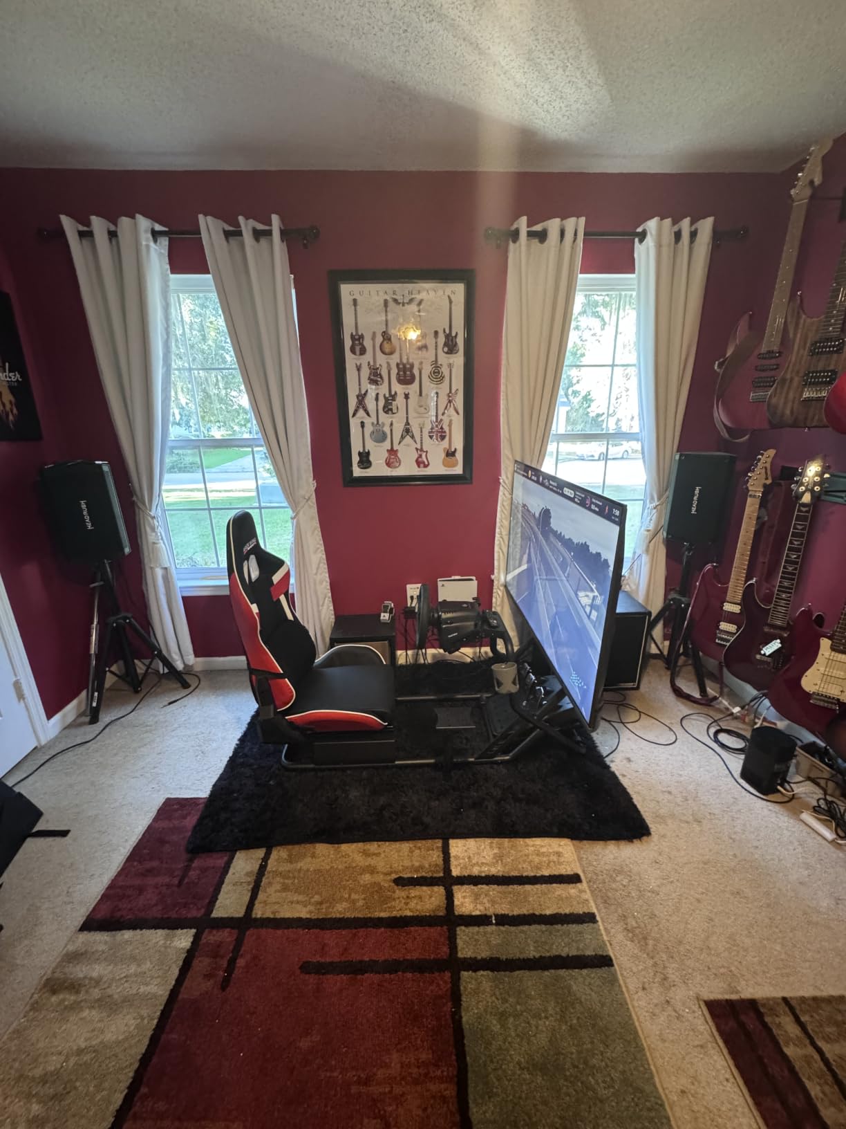 ARES WING Racing Simulator Cockpit with TV Mount, Sim Racing Wheel Stand customer photo 1