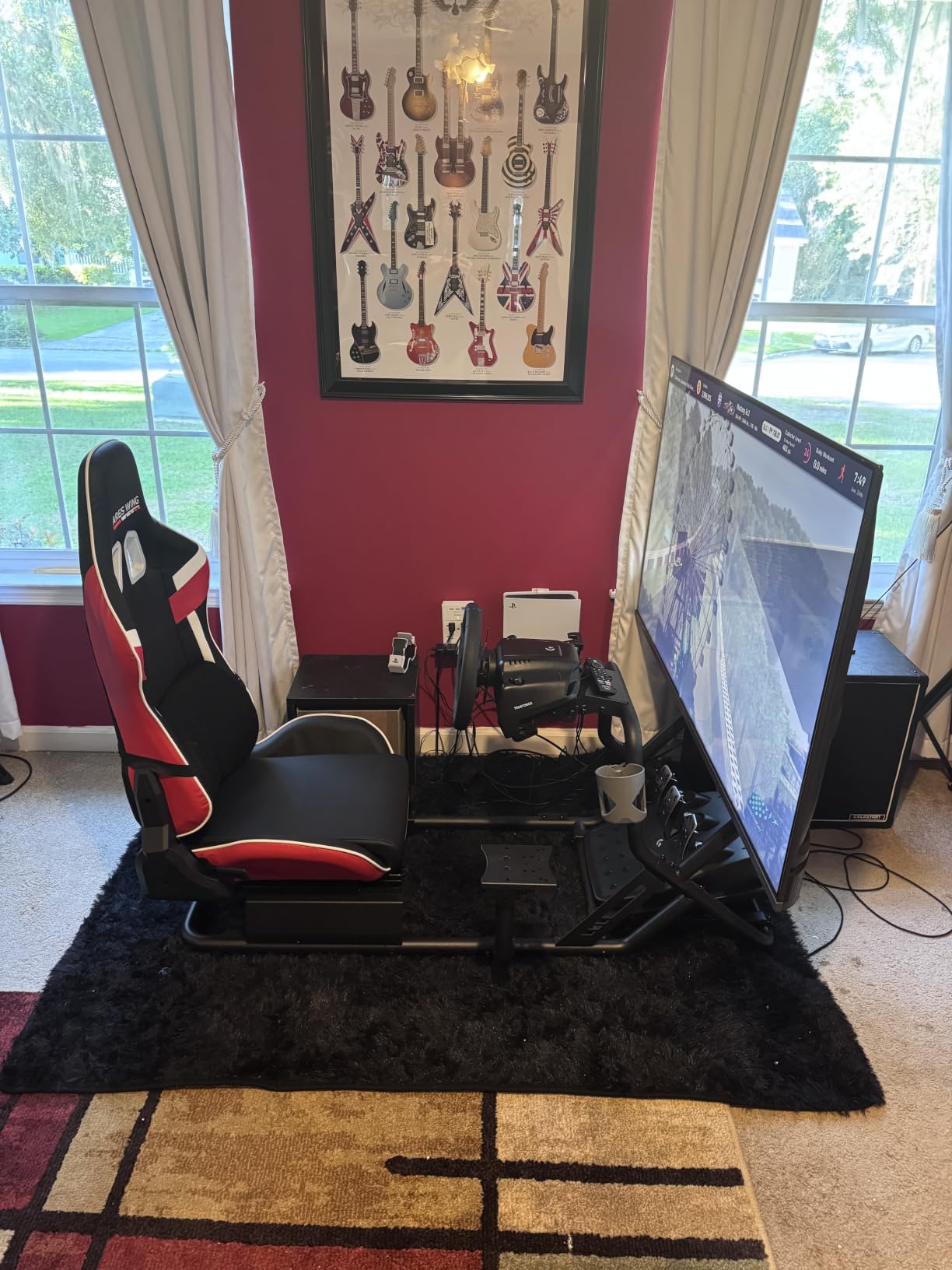 ARES WING Racing Simulator Cockpit with TV Mount, Sim Racing Wheel Stand customer photo 2