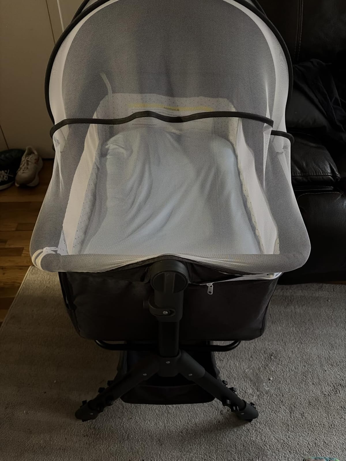 BCOL Baby Bassinet, Bedside Bassinet for Baby, 3 in 1 Bassinet Bedside Sleeper with Wheels, Mosquito Net, Adjustable Easy Folding Portable Bed for Infant Newborn (Dark Grey) customer photo 2