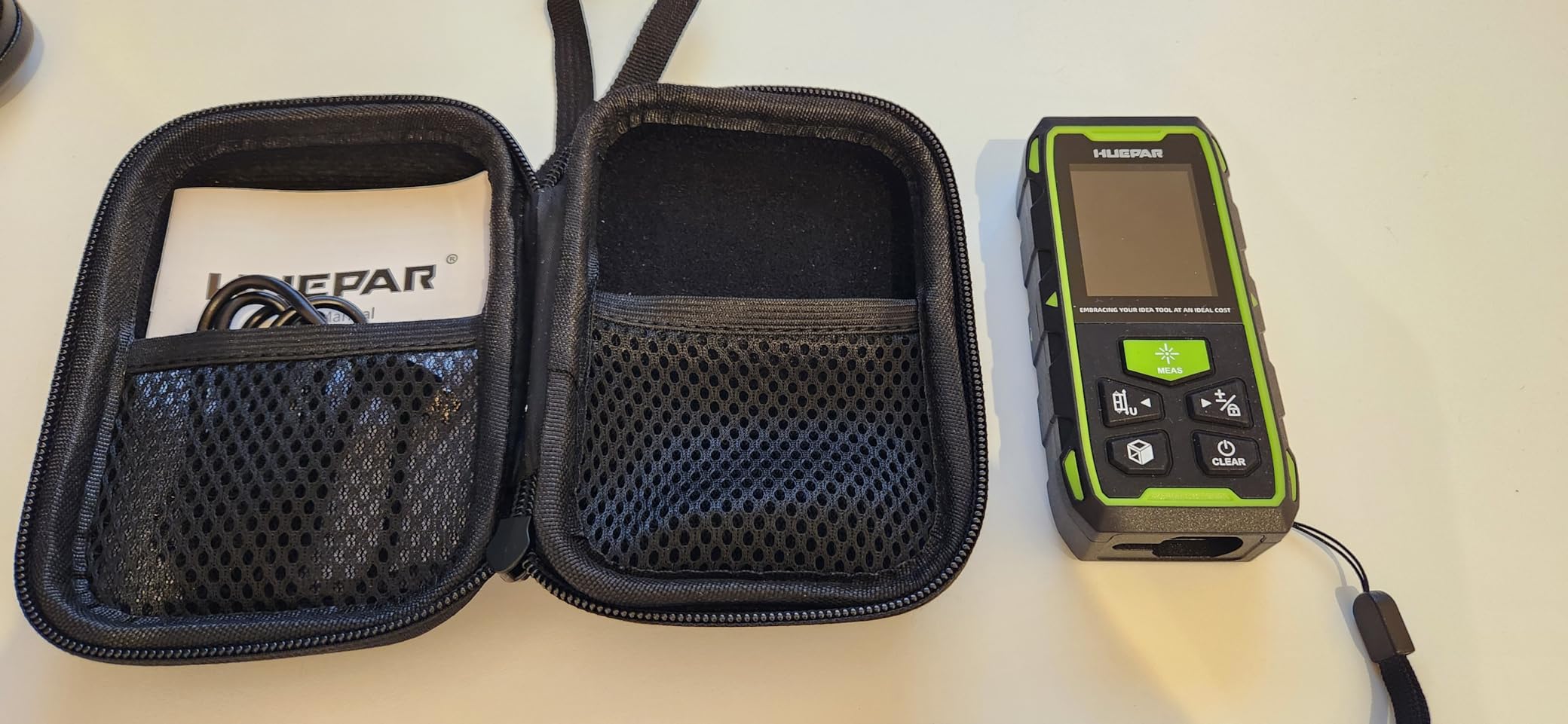 Huepar 2026 Upgraded Dual Laser Measuring Tool 395Ft, Phone App, Green Beam customer photo 2