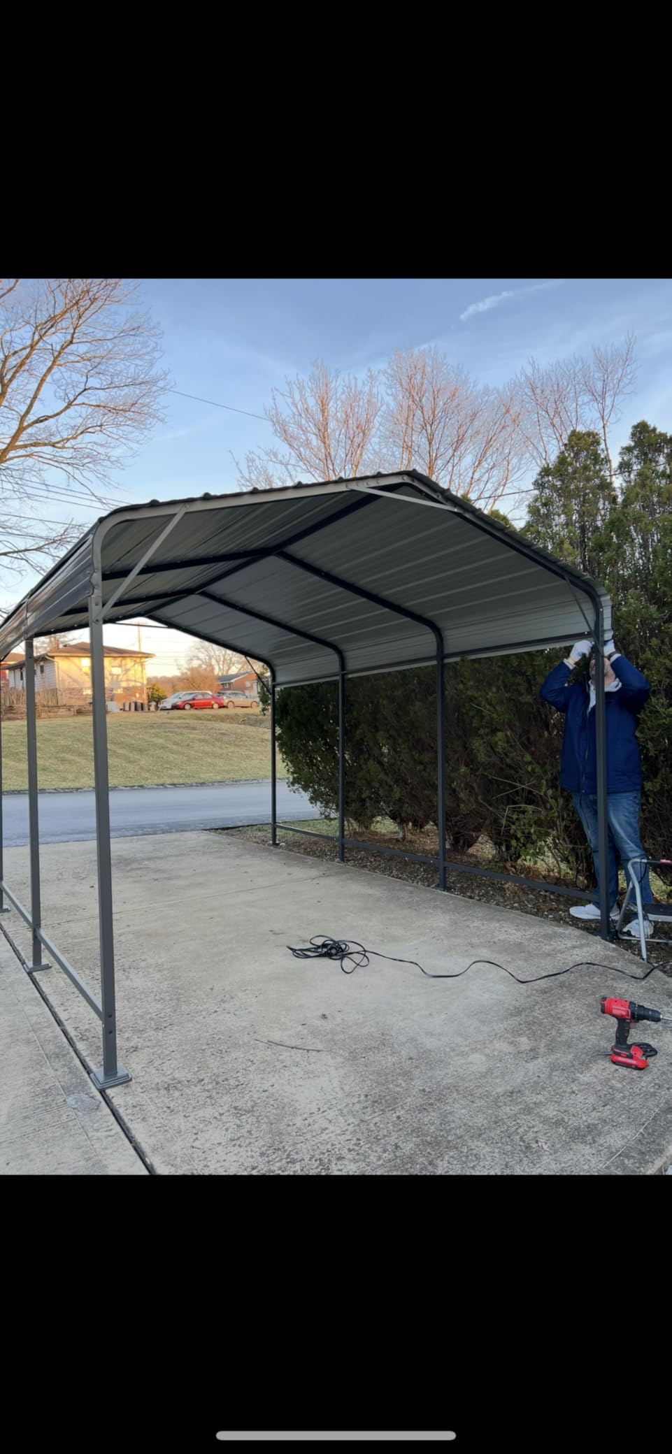 AirWire 10x15 FT Metal Carport Canopy with Reinforced Base customer photo 1