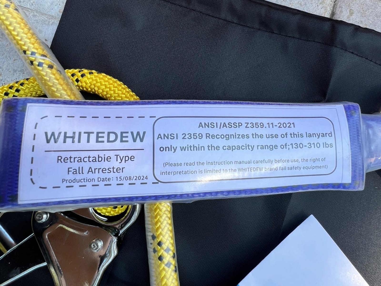 Fall Protection Premium Safety Harness with Shock Absorbing Lanyard, Vented & Padded Shoulder, Legs & Back - Upgrade 4 Quick Buckles (Yellow) customer photo 1