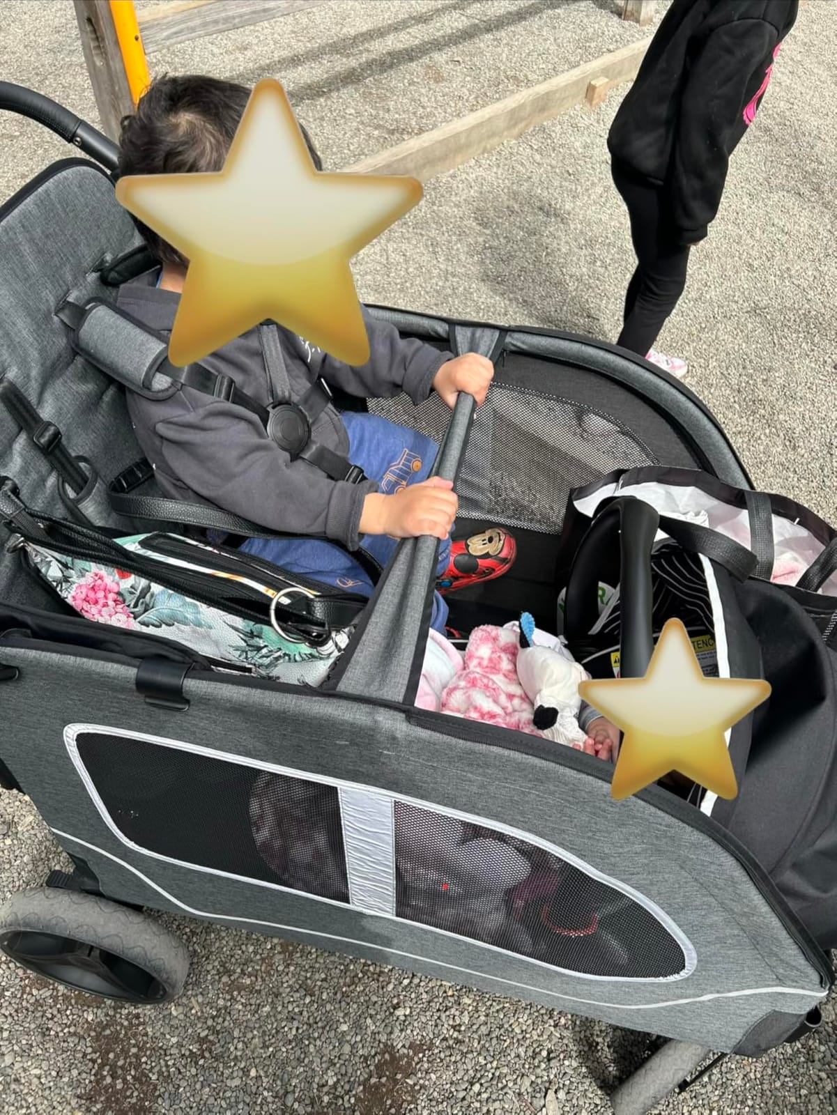 4 Seater Wagon Stroller, Triple Stroller for 2 3 Kids Toddler customer photo 2