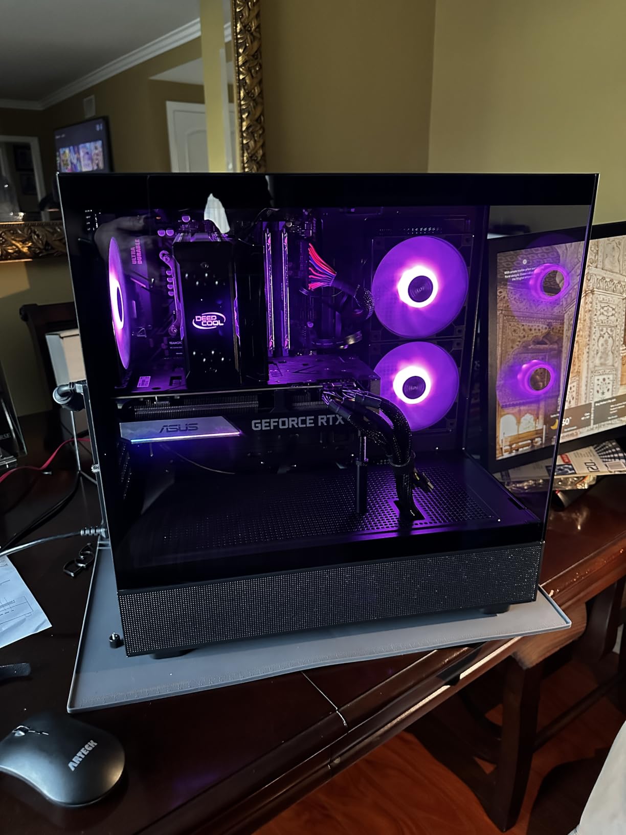 MONTECH XR Panoramic High Airflow ATX PC Case, 3 ARGB PWM Fans, Black customer photo 1