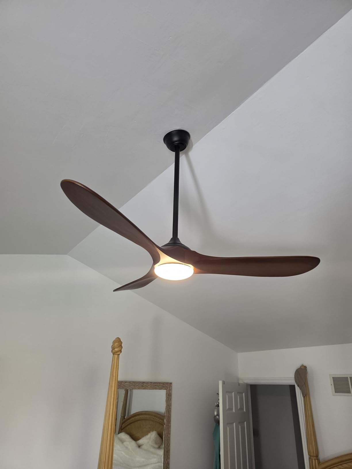 Haipeel 52 Inch Outdoor Ceiling Fan with Light and Remote, Solid Wood customer photo 1