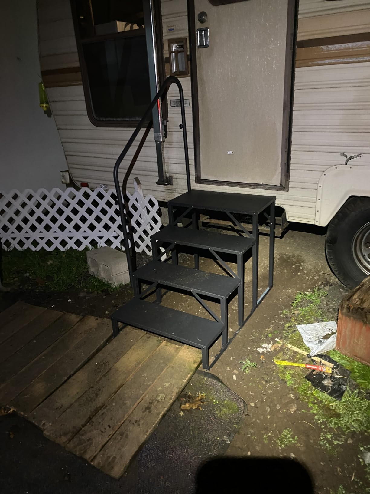 Nilight RV Steps Handrail 2 Step Portable Stairs Camper Trailer 5th Wheel customer photo 1