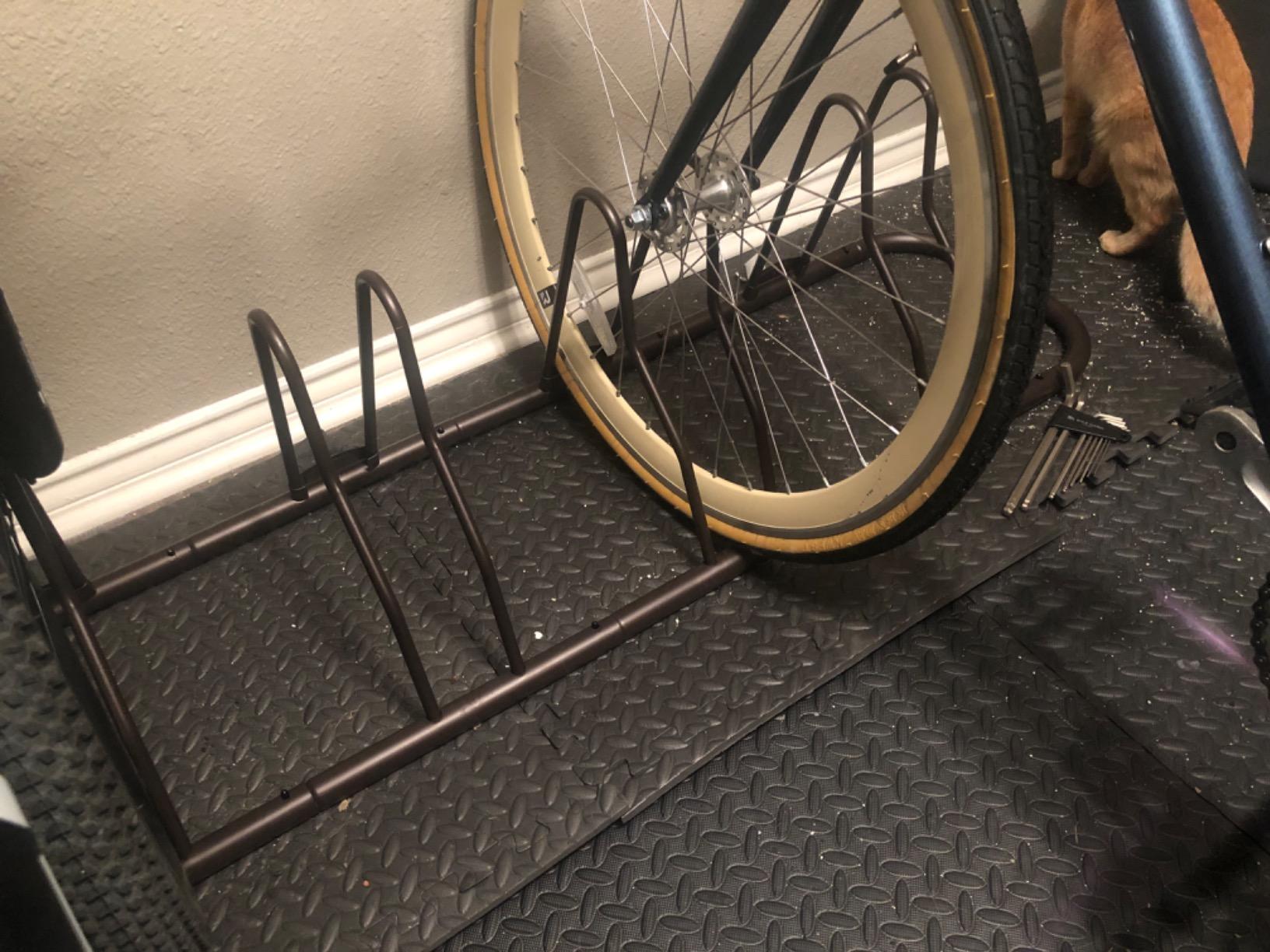 Simple Houseware 5-Bike Adjustable Floor Storage Rack for Garage, Black customer photo 2