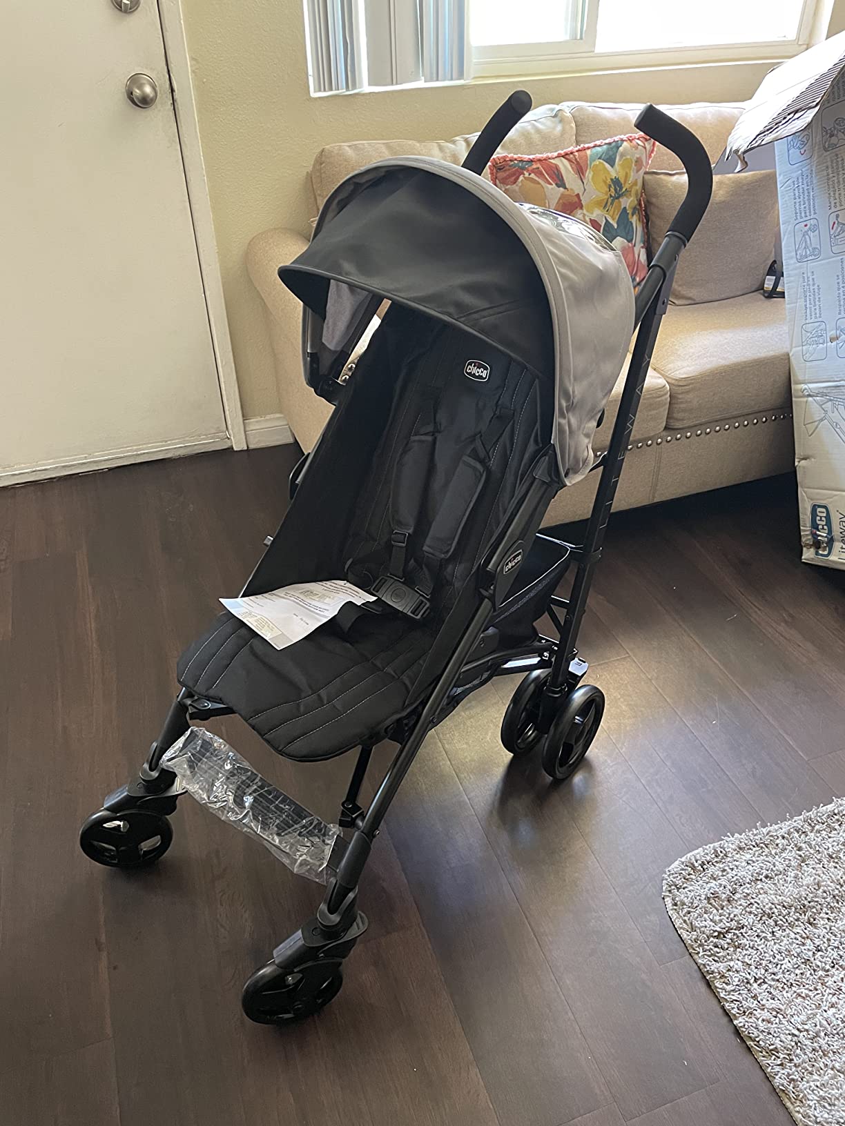 Chicco Liteway Stroller, Compact Fold Baby Stroller with Canopy, Lightweight Aluminum Frame Umbrella Stroller, for Use with Babies and Toddlers up to 40 lbs, Arctic/Blue customer photo 1