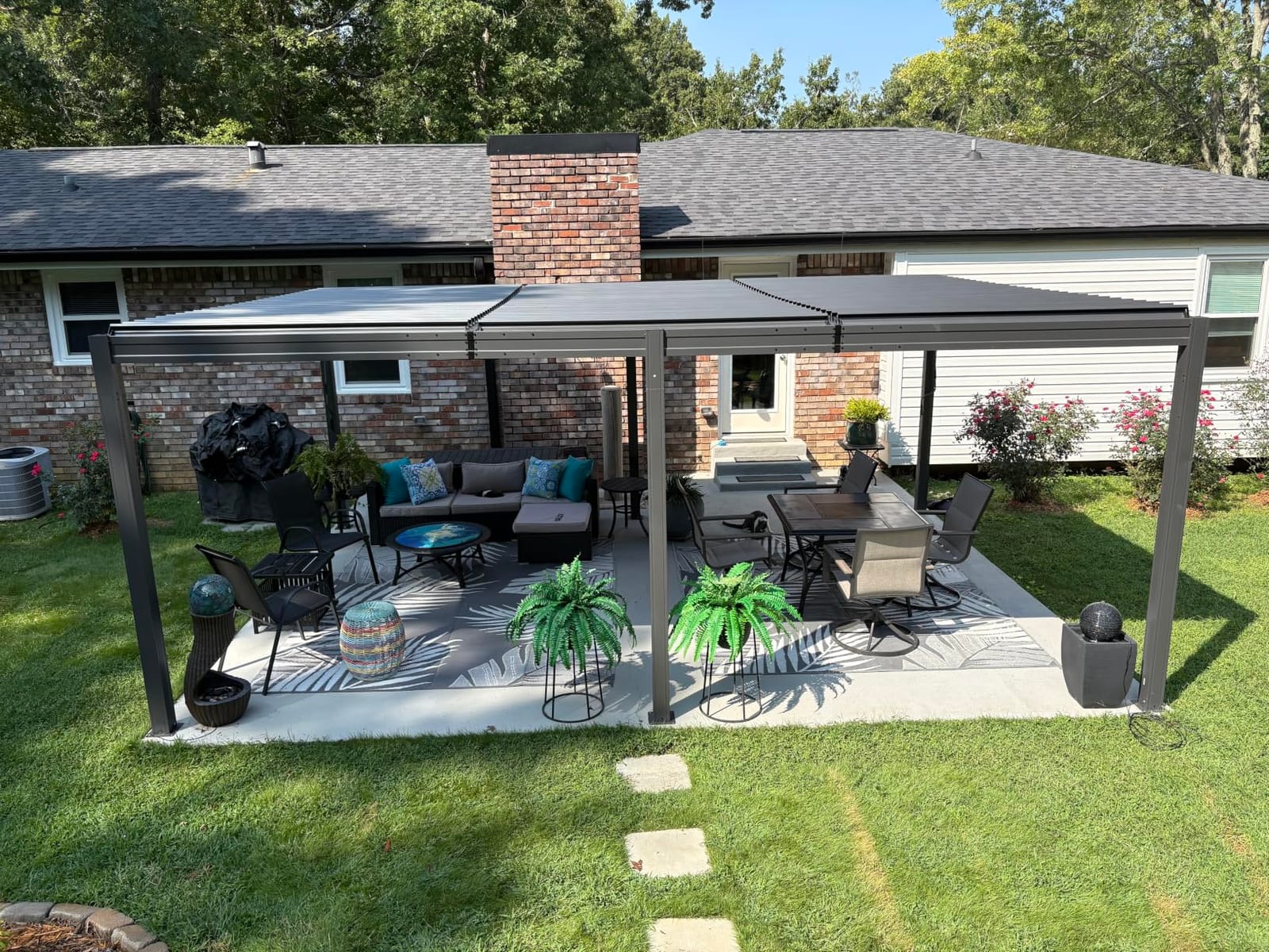Domi Aluminum Louvered Pergola 10x16, Outdoor Metal Pergola, Wood Looking customer photo 2