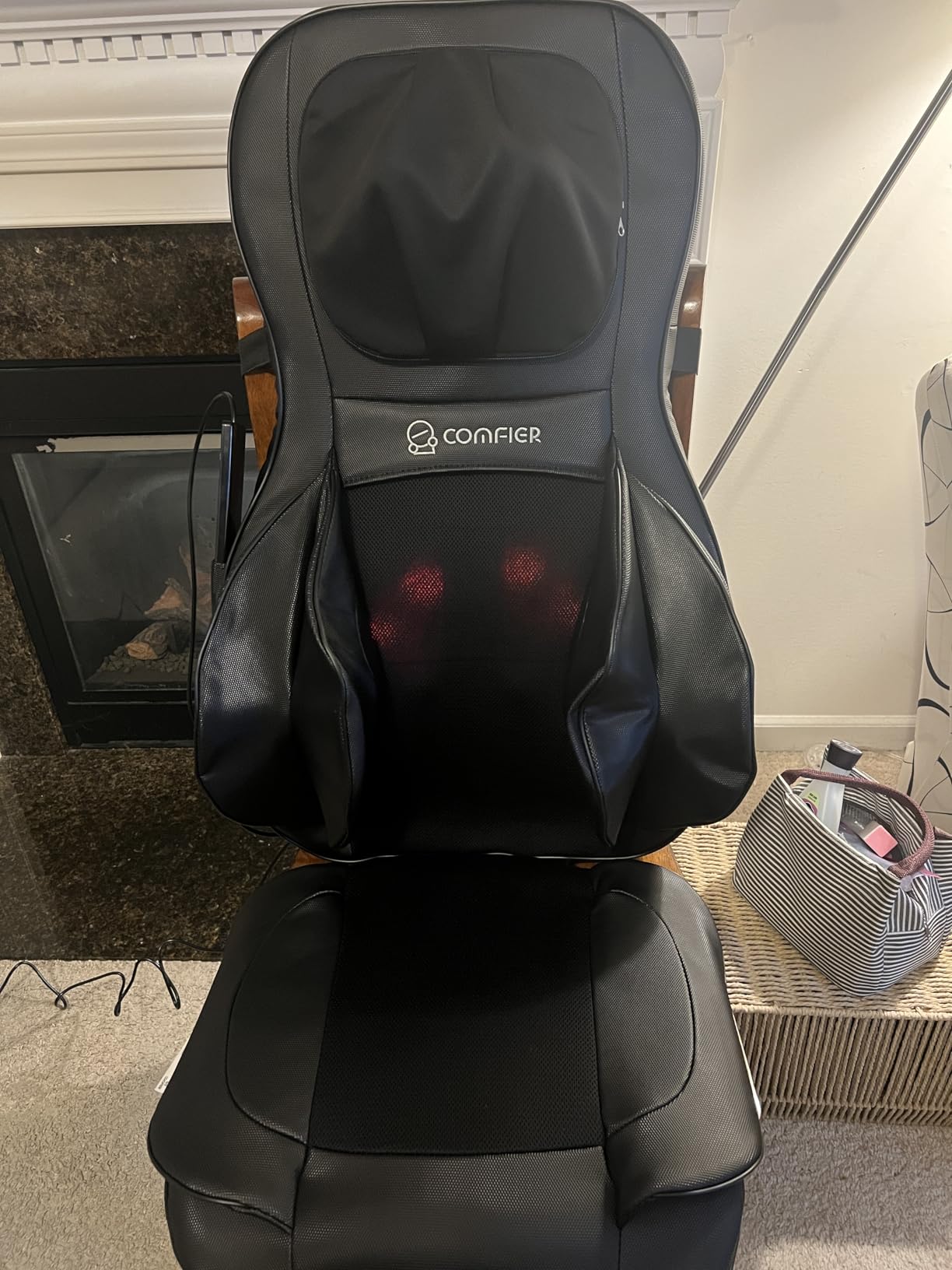 COMFIER Back Massager for Pain Relief Deep Tissue, Shiatsu Neck and Back Massager with Heat, Rolling & Compression Massage Chair Pad for Office Chair, Full Body Massage Chair Gift for Mom Dad customer photo 1