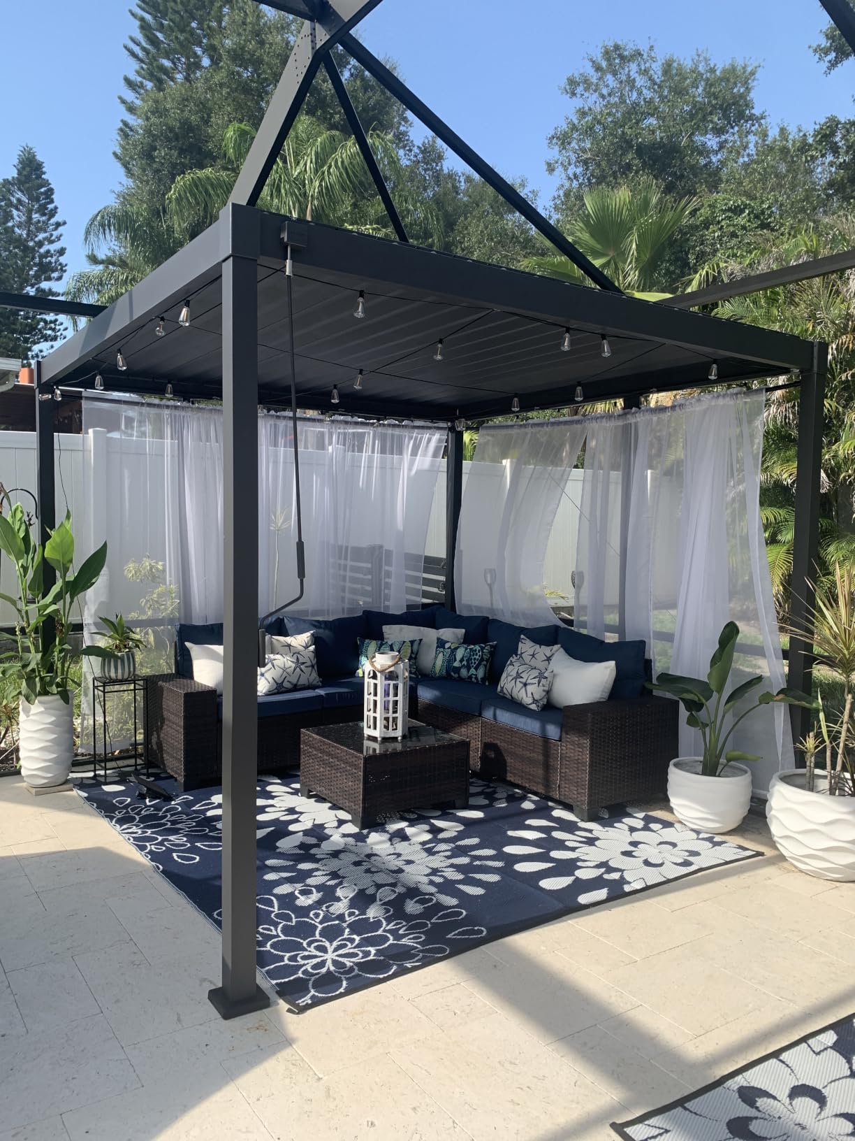 MIRADOR 80S Louvered Pergola 10' x 12', Modern Style with Adjustable Louvers and Integrated Drainage System for Deck Garden Yard, Easy Installation, Charcoal customer photo 1