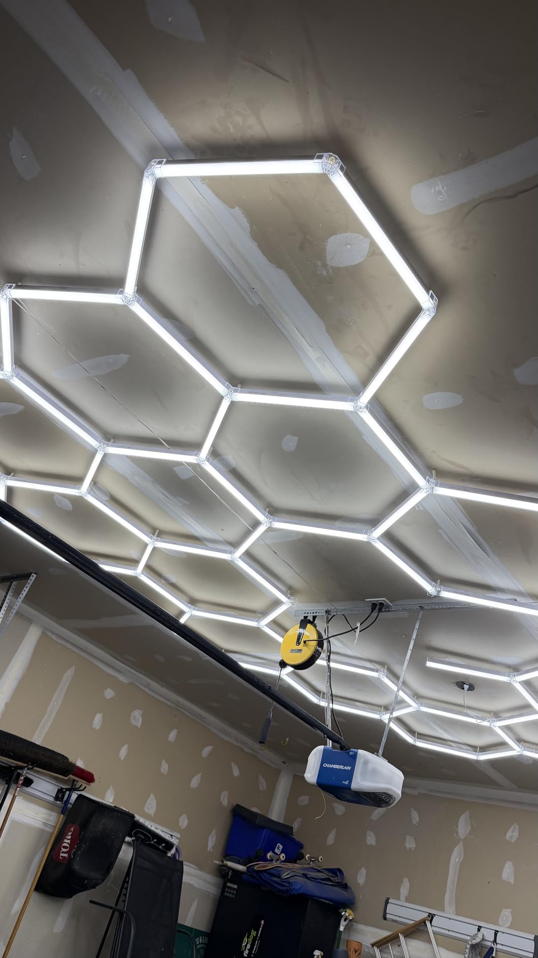 HYPERLITE Gen II Hexagon Garage Lights: 168W 16800LM 5 Grids Hexagon Led Light, 6500K Ultra Bright Honeycomb Hex Lights, Durable Design for Garage, Shop, Basement, Barber, Homegym customer photo 1