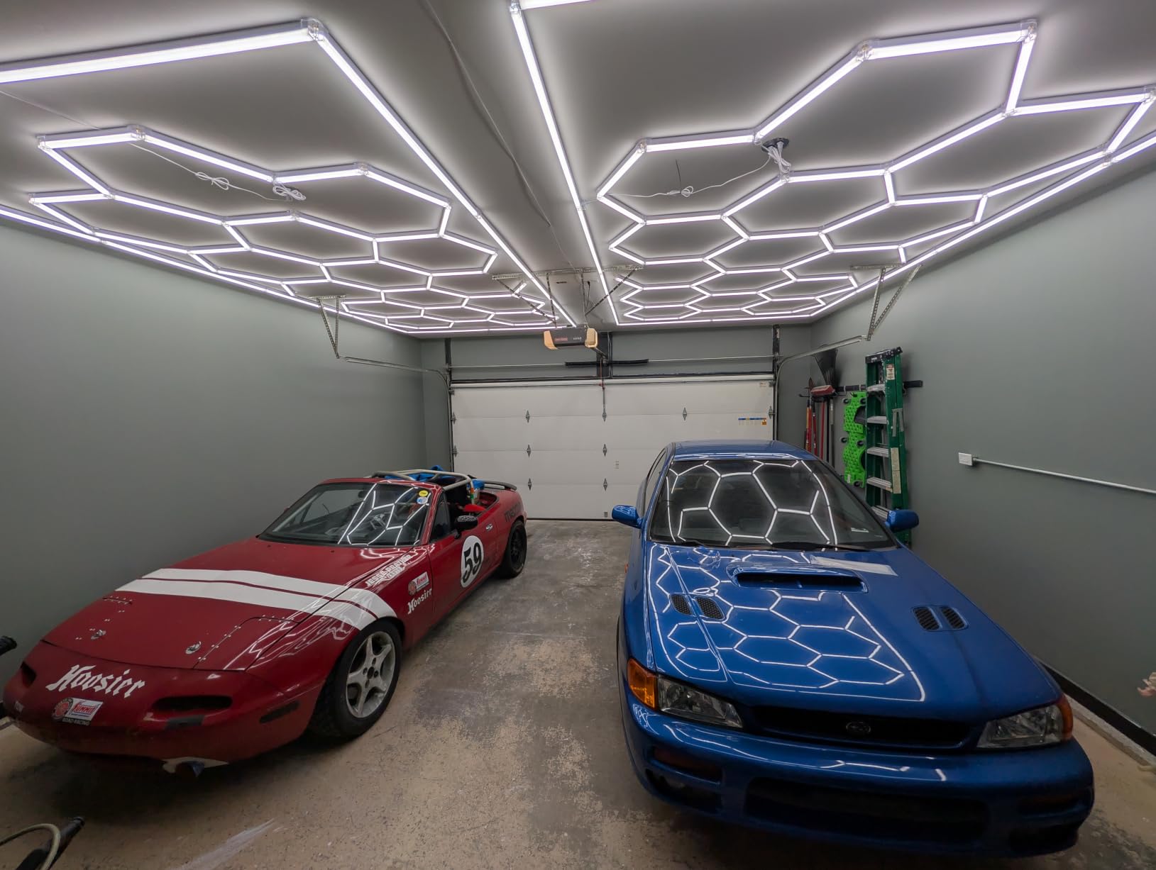 HYPERLITE Gen II Hexagon Garage Lights: 168W 16800LM 5 Grids Hexagon Led Light, 6500K Ultra Bright Honeycomb Hex Lights, Durable Design for Garage, Shop, Basement, Barber, Homegym customer photo 2