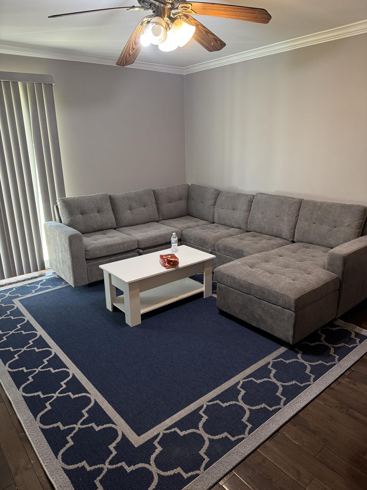 HONBAY 111.4'' Modular Sectional Sleeper Sofa with Pull Out Bed,Black customer photo 1
