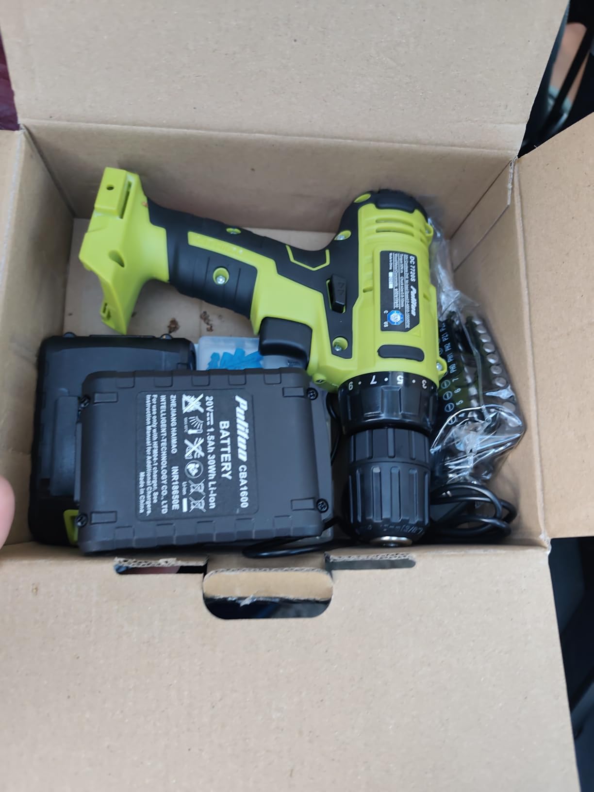 PULITUO'S 20V Cordless Drill/Driver, Electric Screwdriver - 2 Batteries, 30Nm, 21+1 Torque, 2 Speed, Keyless 3/8
