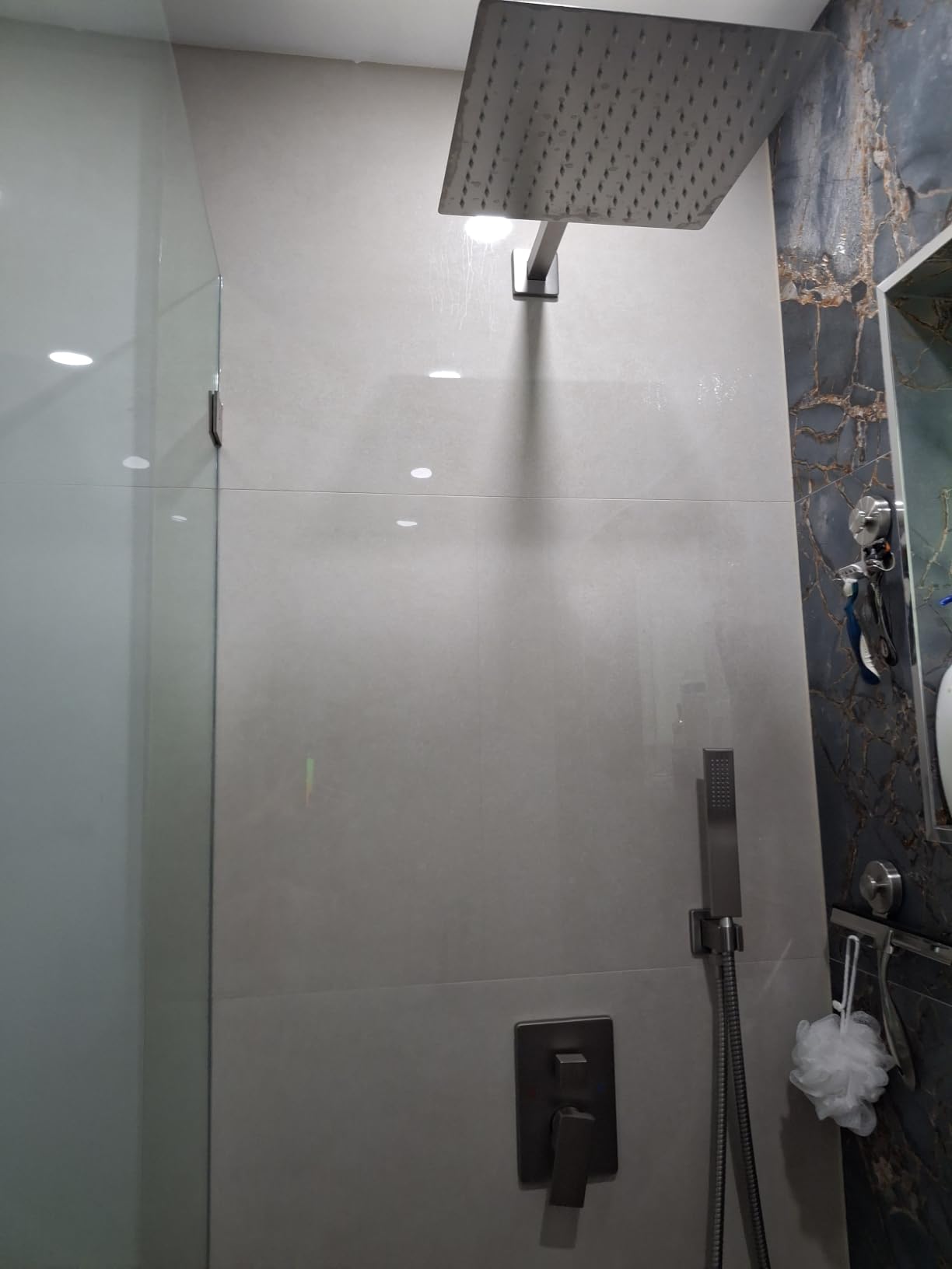 Aolemi Shower Faucet Set with Handheld Brushed Nickel 8 Inch Head customer photo 2