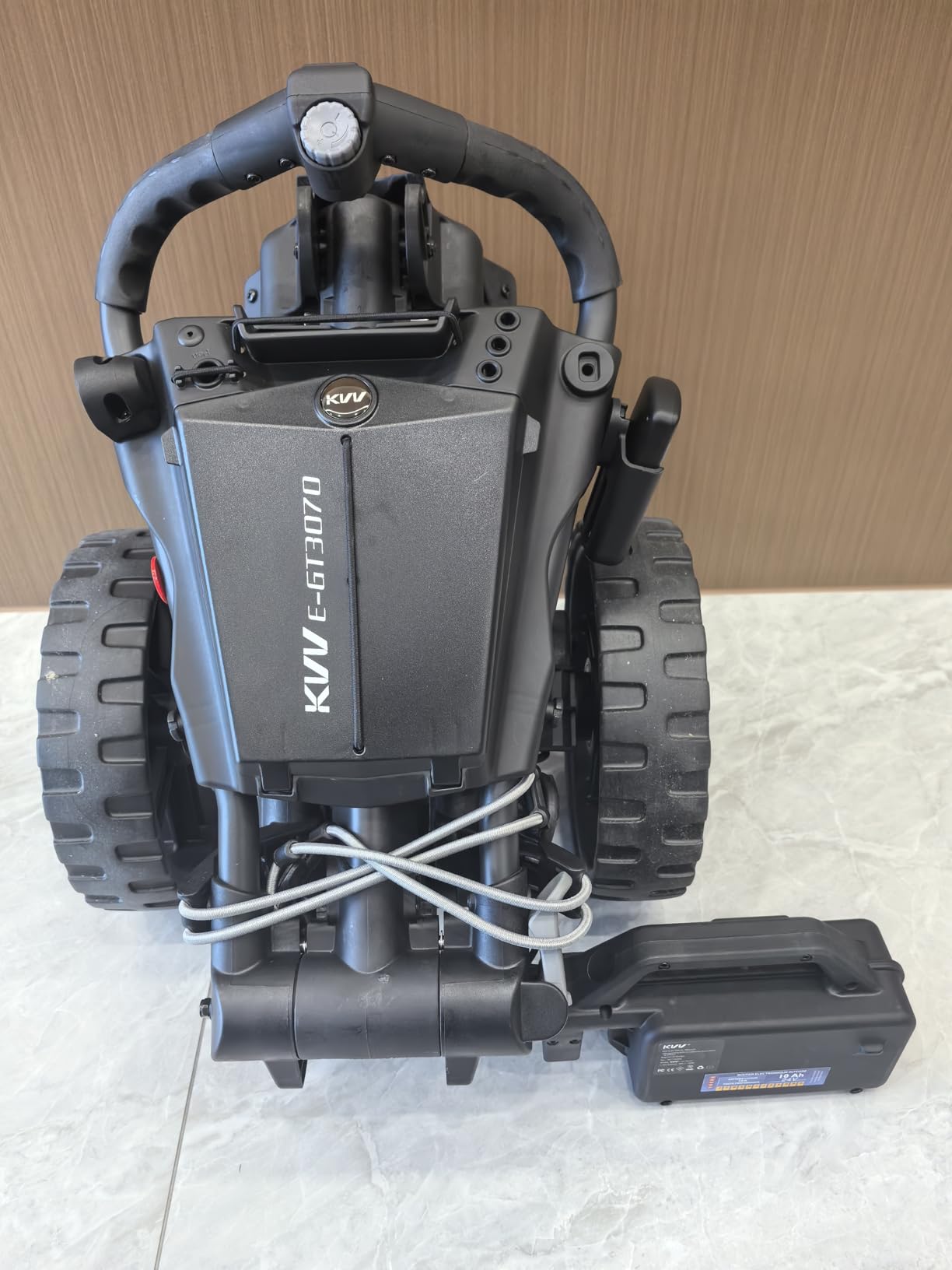 KVV Electric Golf Push Cart with Remote Control, Super Compact and Lightweight Electric Golf Cart,Smallest Folding Size Electric Golf Cart, Suitable for All Terrains, and (Charcoal) customer photo 2