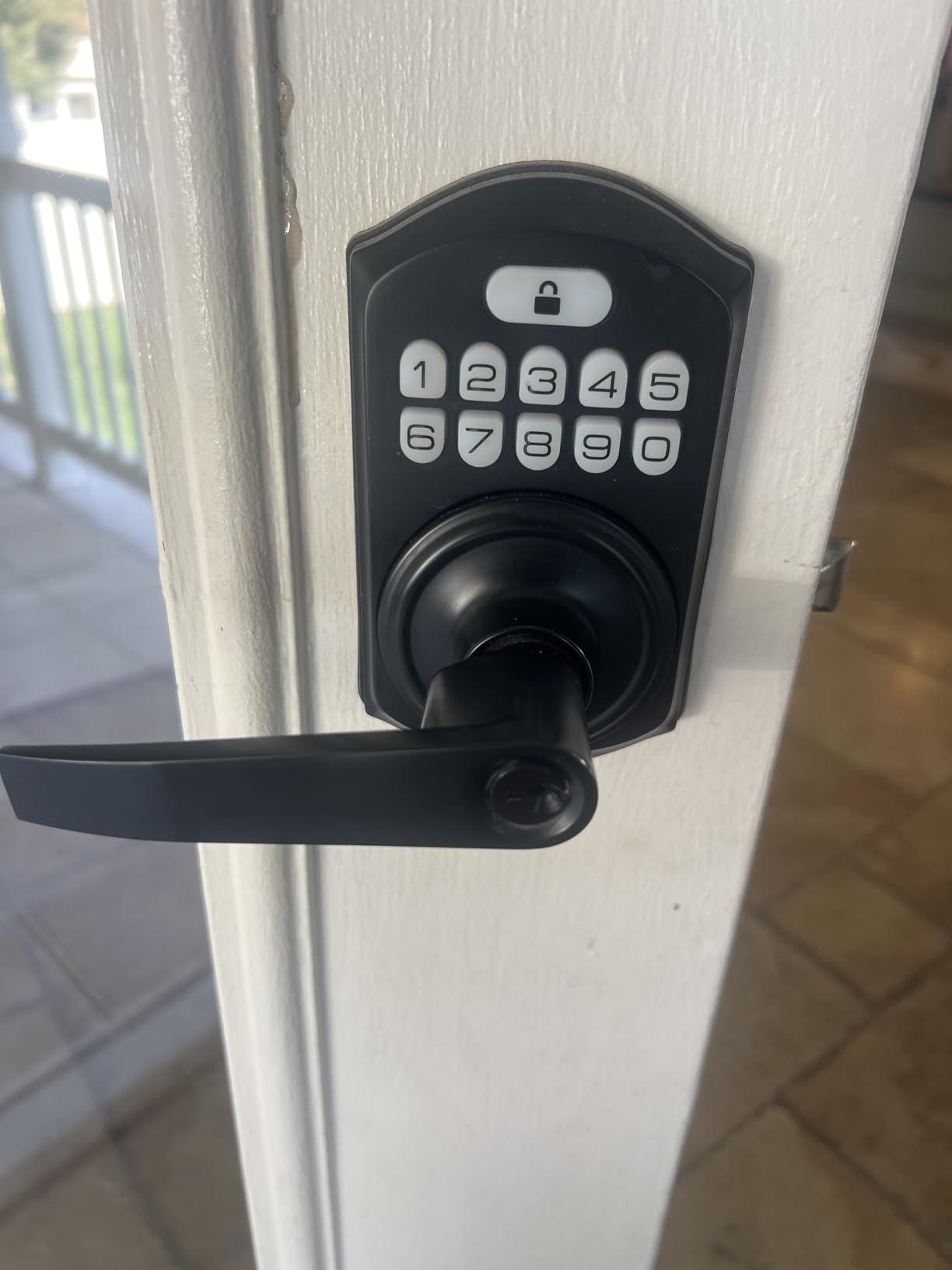 TEEHO TE004 Keyless Entry Door Lock Handle with Keypad, Satin Nickel customer photo 1