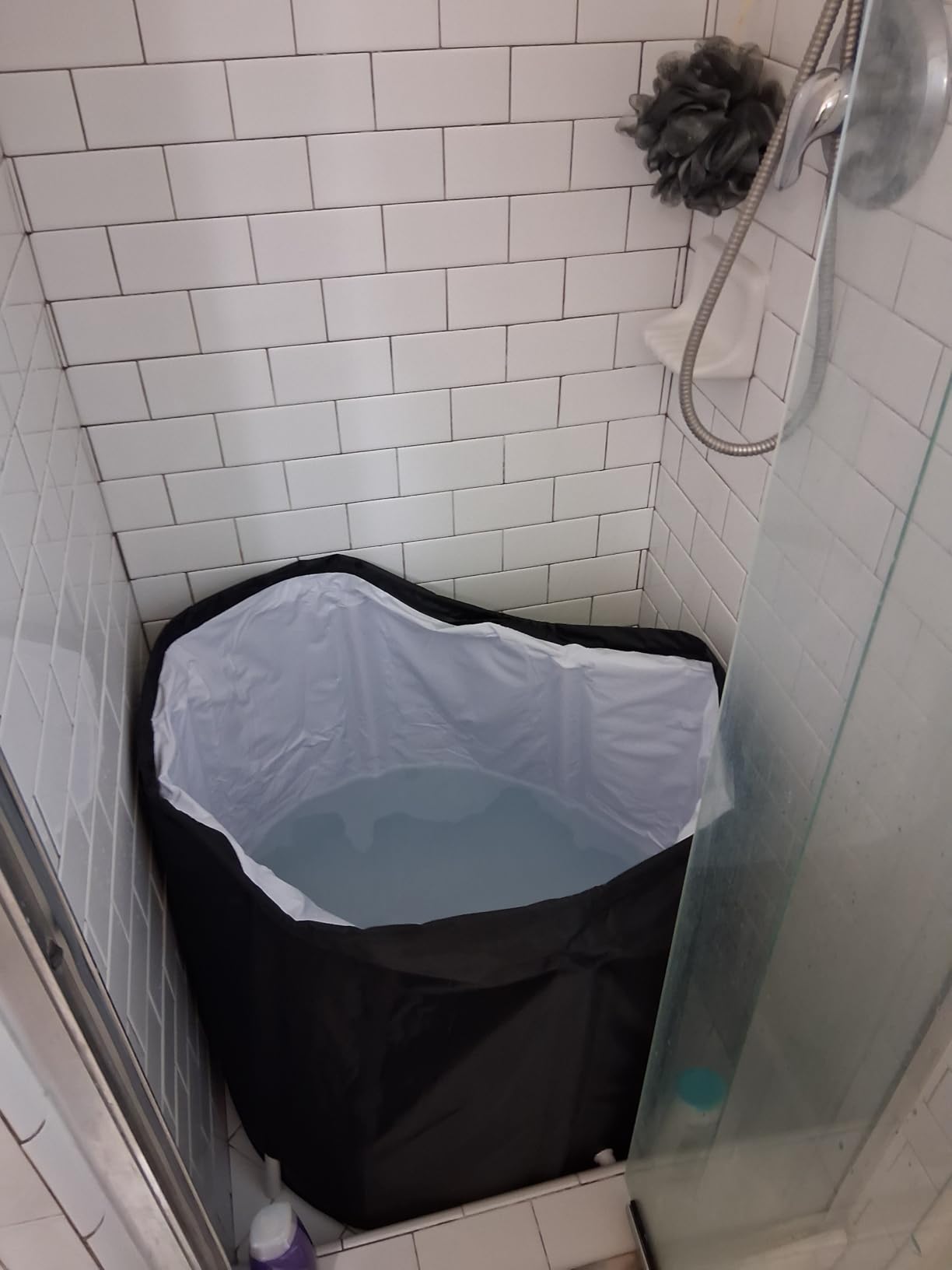 Portable Foldable Bathtub, Collapsible Adult Bath Tub for Hot SPA and Ice Bath, Space-Saving Storage, Durable PVC Material (Black, 27inch) customer photo 1