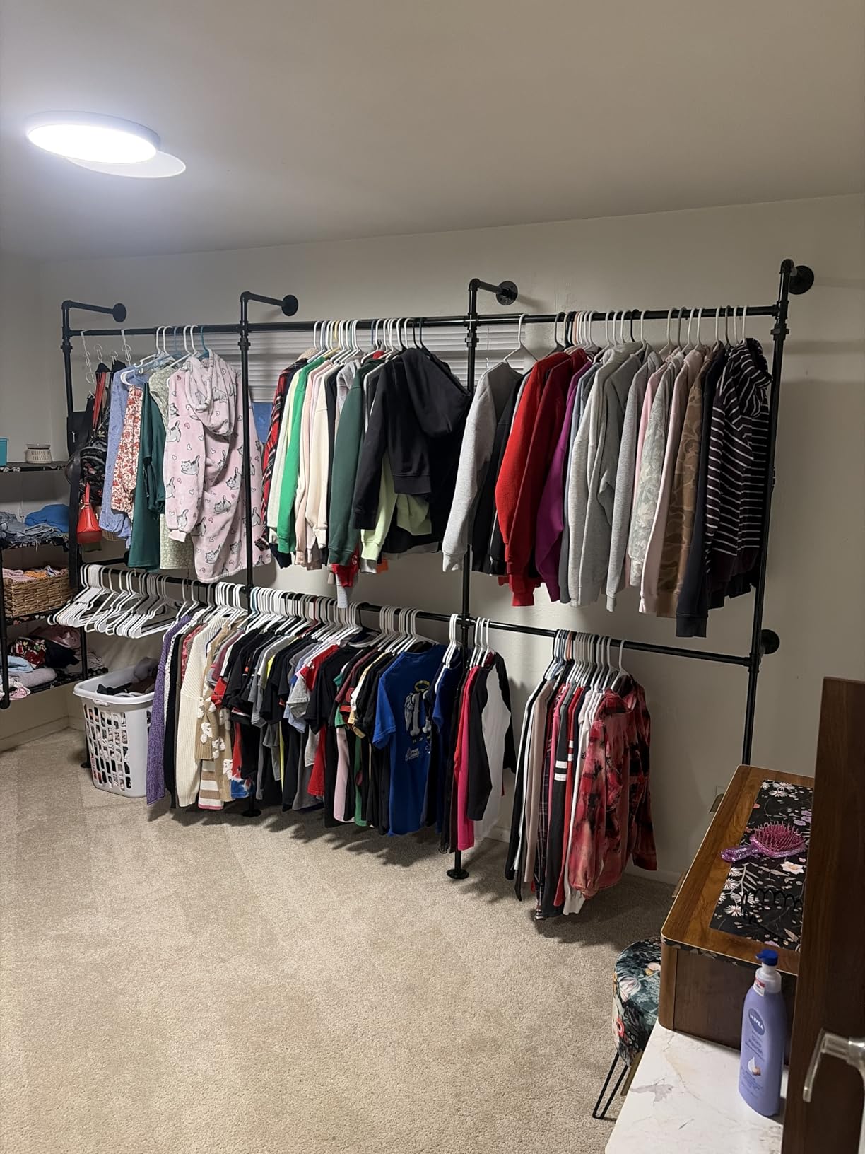 Aheaplus Industrial Pipe Clothing Rack, Reversible 13FT Clothes Rack customer photo 1
