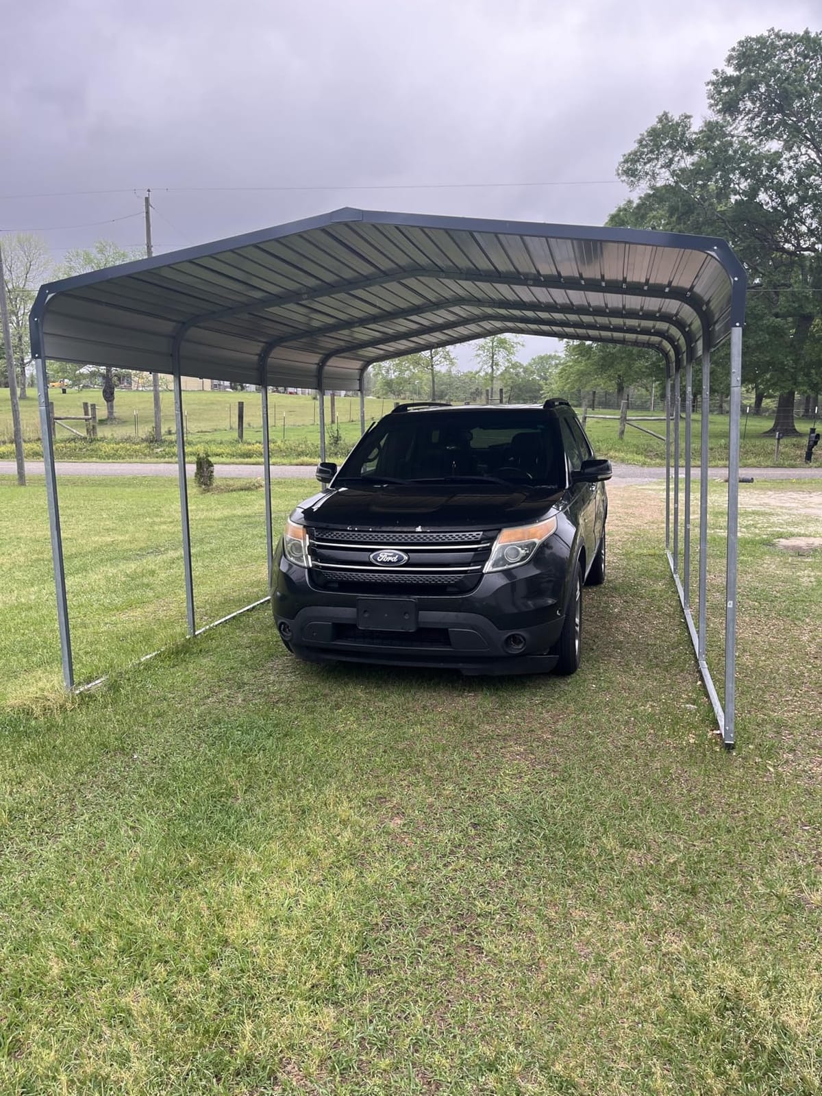 Xilingol Metal Carport, Heavy Duty Carport Canopy with Galvanized Steel Frame and Roof, Outdoor Storage Shed, Car Tent Garage Shelter for Pickup, Truck, Boat and Tractor (12x20 FT) customer photo 1