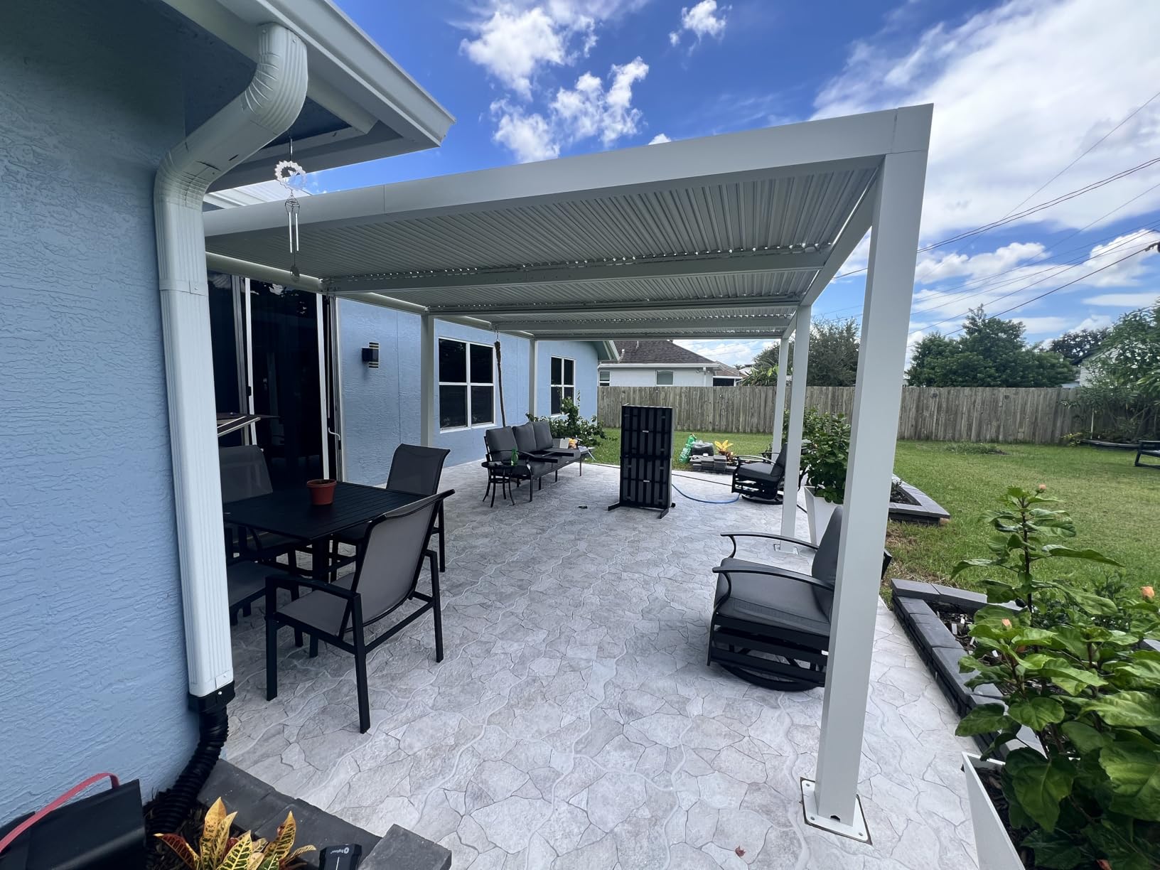 PURPLE LEAF Louvered Pergola 11' x 15' White Adjustable Hardtop for Patio customer photo 1