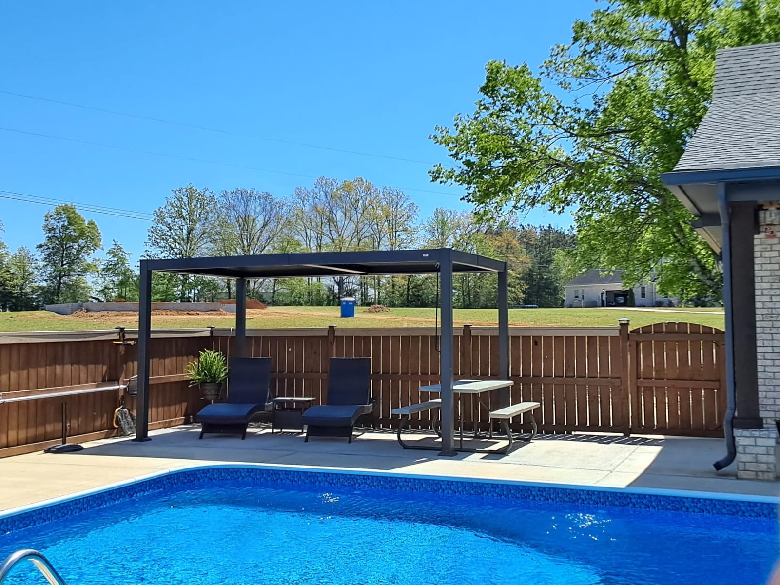 PURPLE LEAF 92KS Outdoor Pergola 11.5' x 27.5' Large Aluminum Frame, Gray customer photo 2