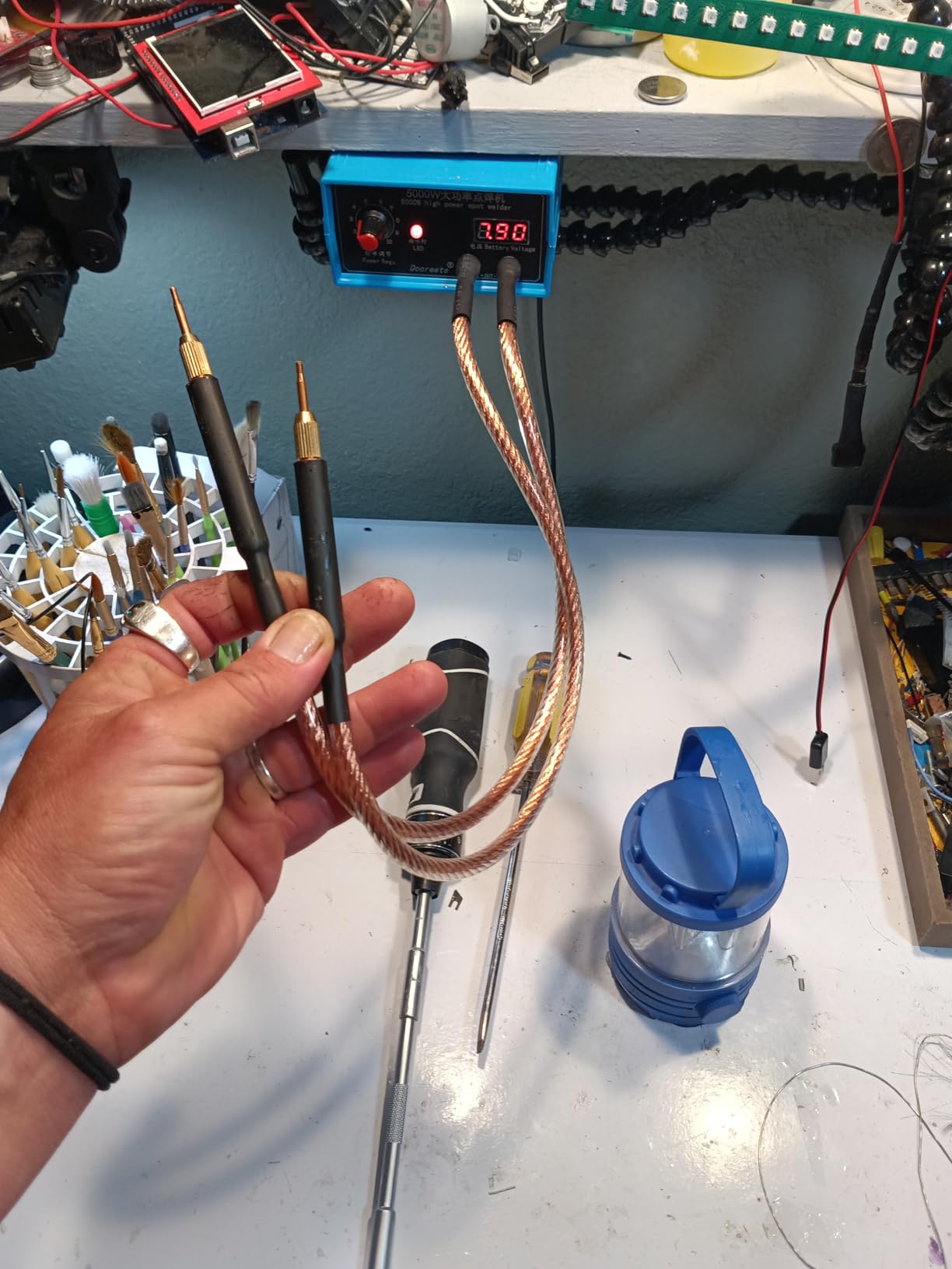 Hosyond 5000W Battery Spot Welder, Portable Adjustable Spot Welding Machine for 18650 Lithium Batteries, Welding Nickel Sheets 0.1-0.25mm customer photo 1