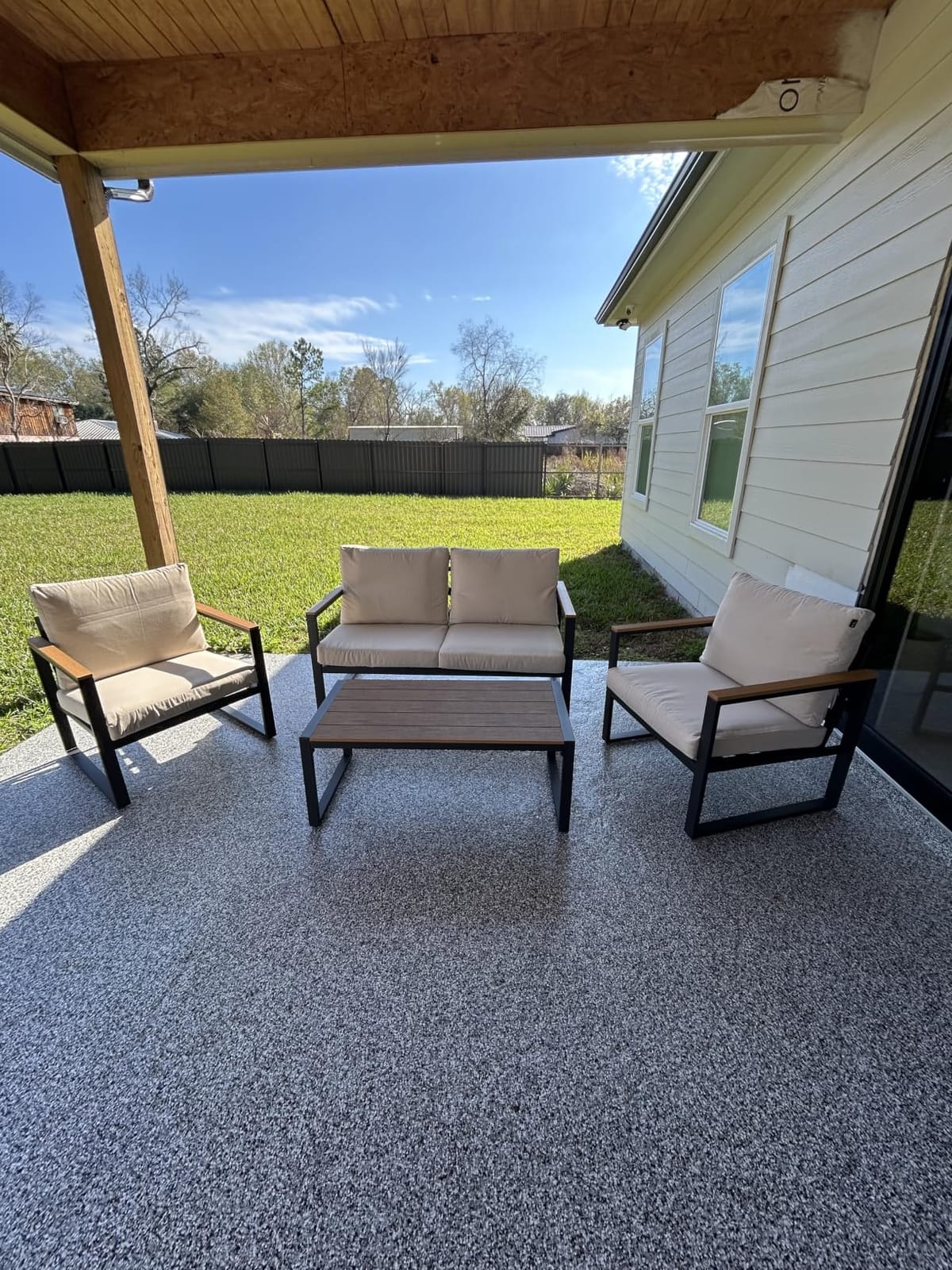 4 Pieces Metal Patio Furniture Set for Outdoor Balcony, Grey customer photo 2