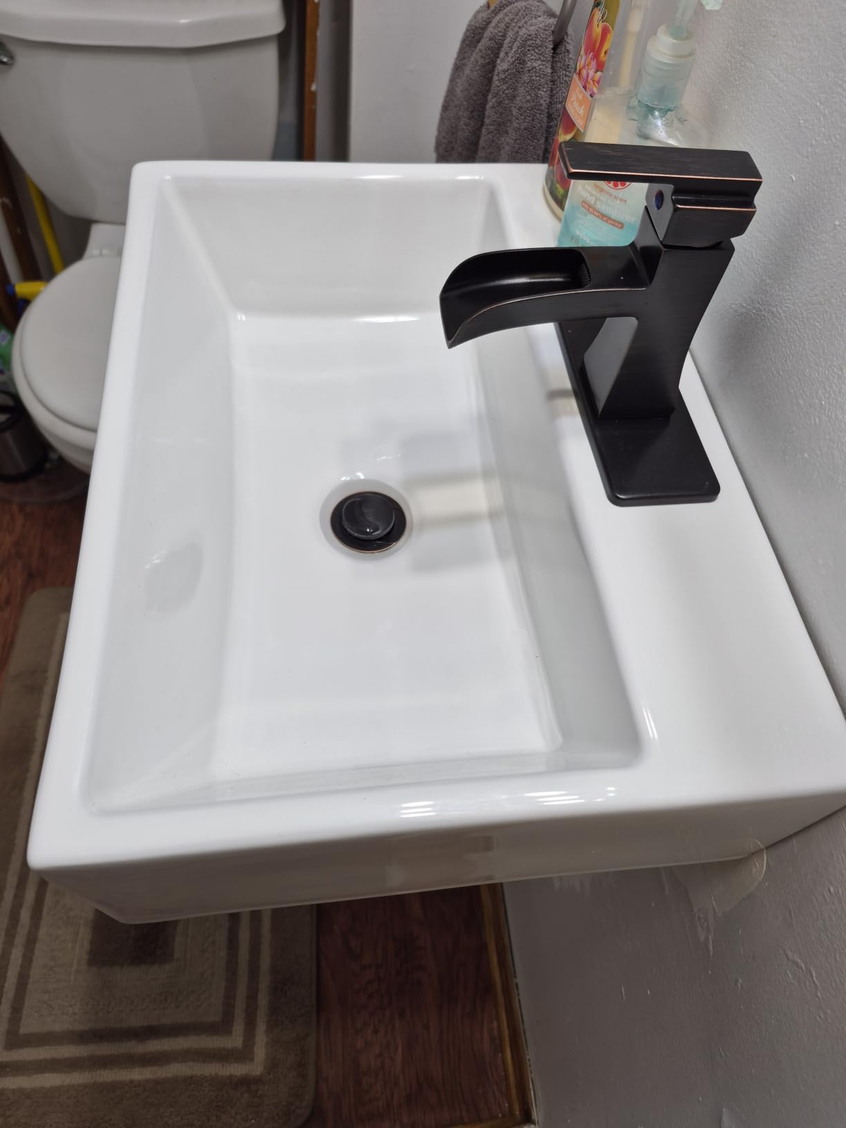 Wall Hung Bathroom Vessel Sink, QISHKA 14.5