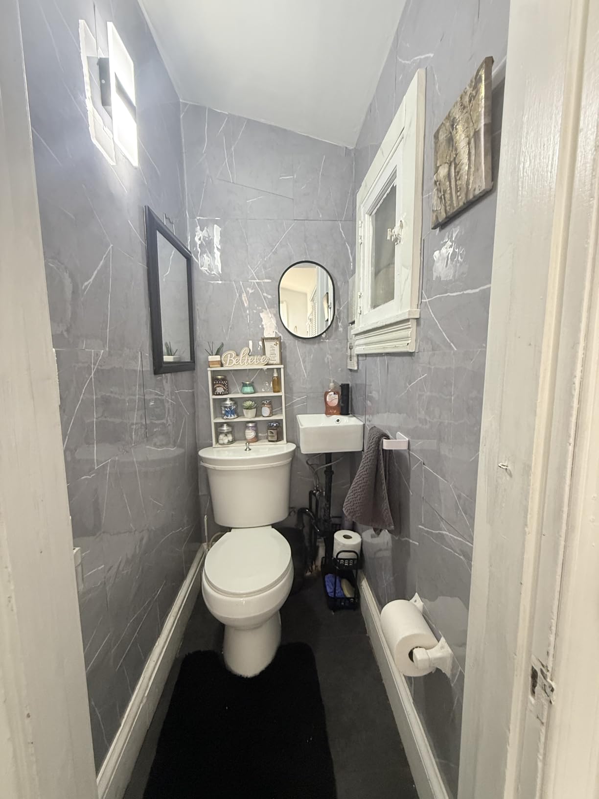 Wall Hung Bathroom Vessel Sink, QISHKA 14.5