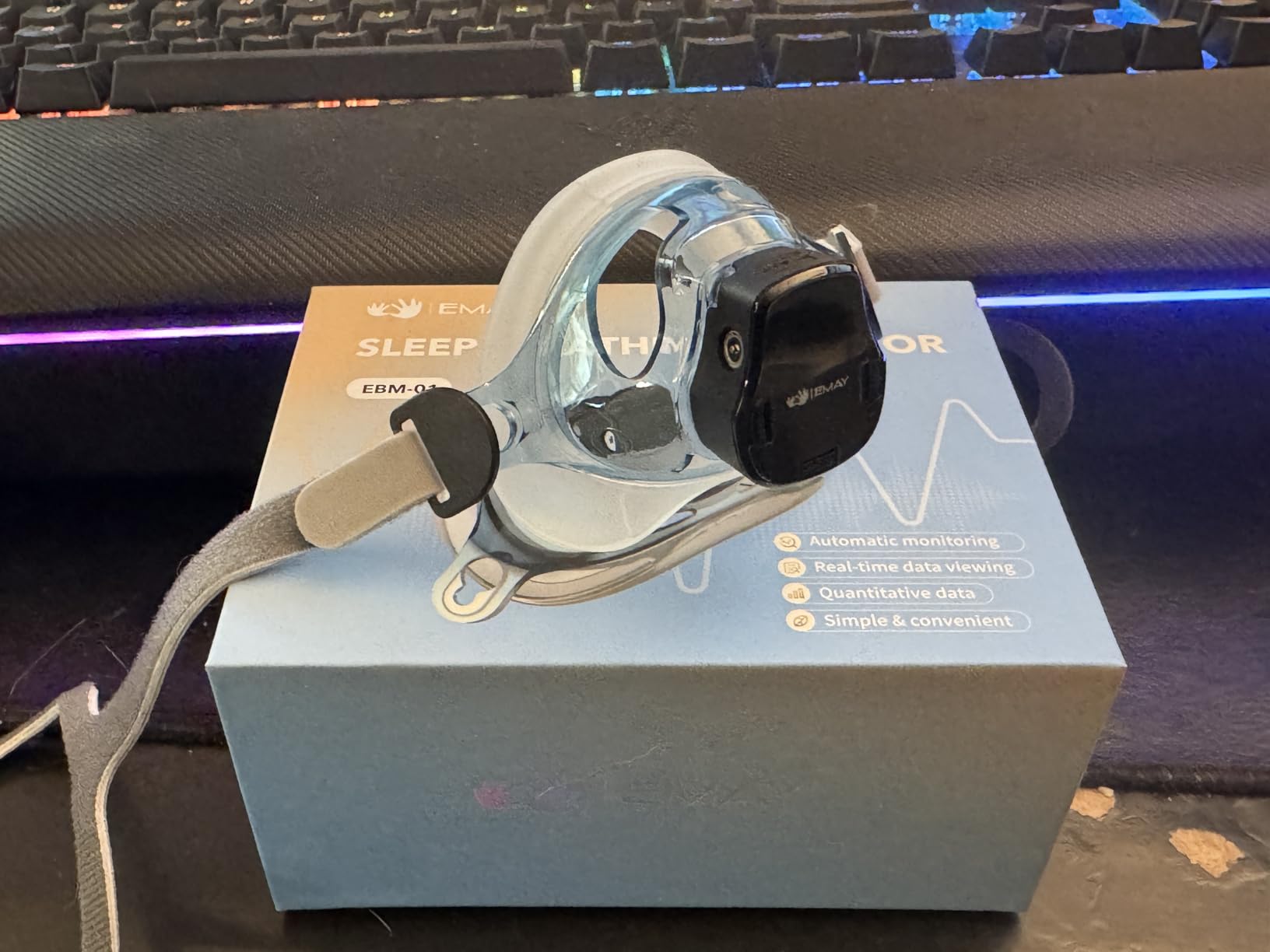 EMAY Sleep Breathing Monitor for Airflow Tracking | Record Breathing Continuously On the App | Monitor Sleep Quality and Respiratory Events | Generate Professional Sleep Report with Data Analysis customer photo 1