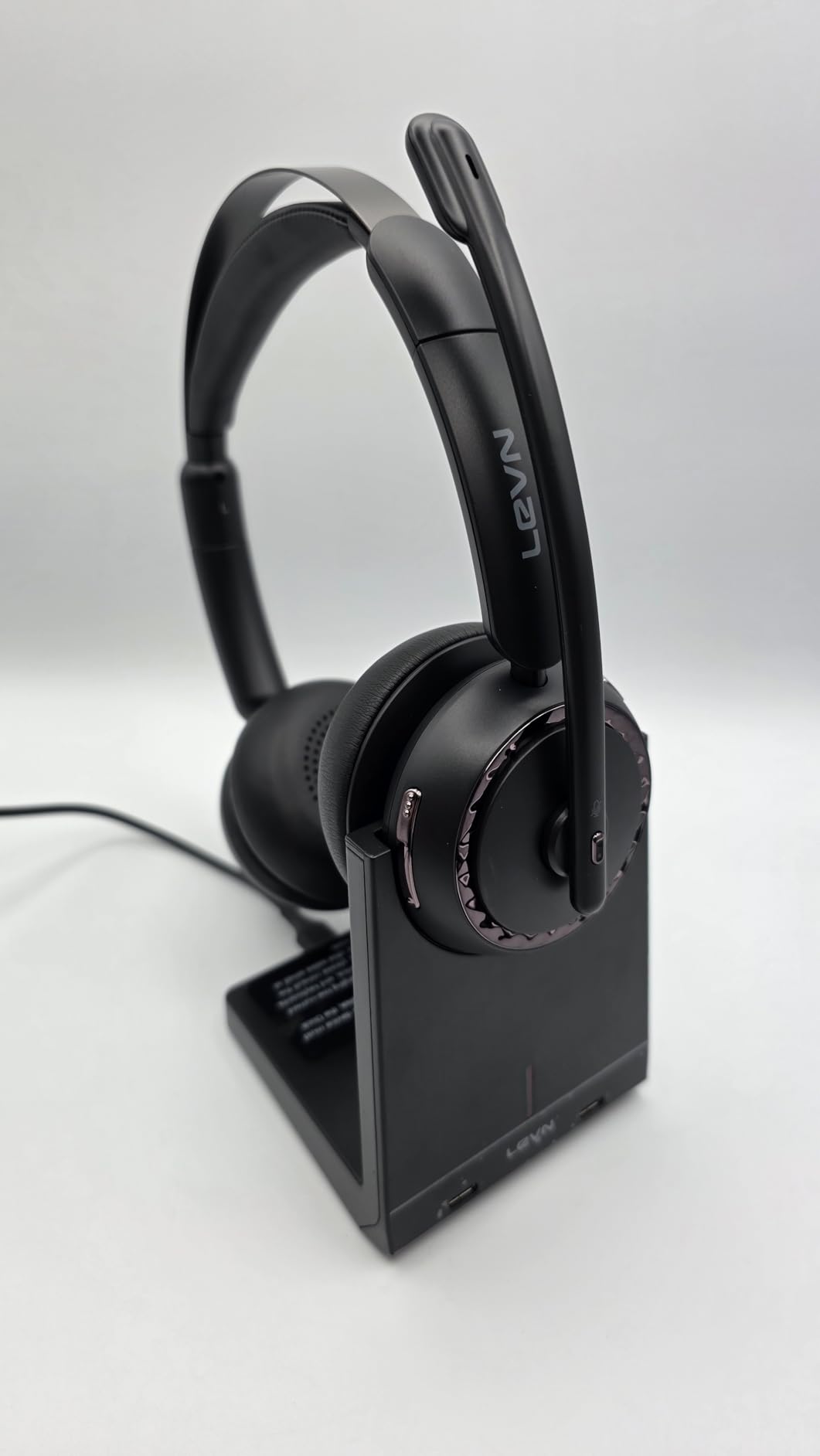 LEVN Wireless Headset 5.2 for Call Center, BluetoothHeadphones with Mic for Work(Noise Cancelling), 65 HoursWoktime & Mute Button,Wireless Headset for Work fromHome/Office/PC/Computer/Laptop(Black) customer photo 2
