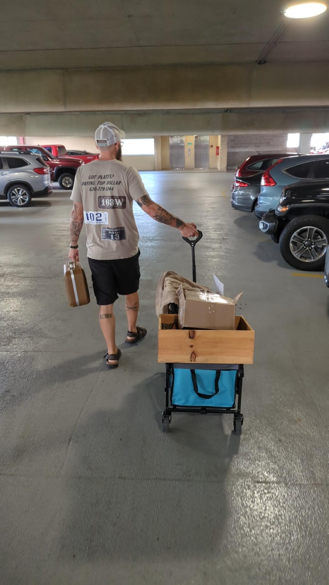HIKEMOON 34'' Extra Long Folding Portable Wagon Cart, 120L 360LBS Black customer photo 1